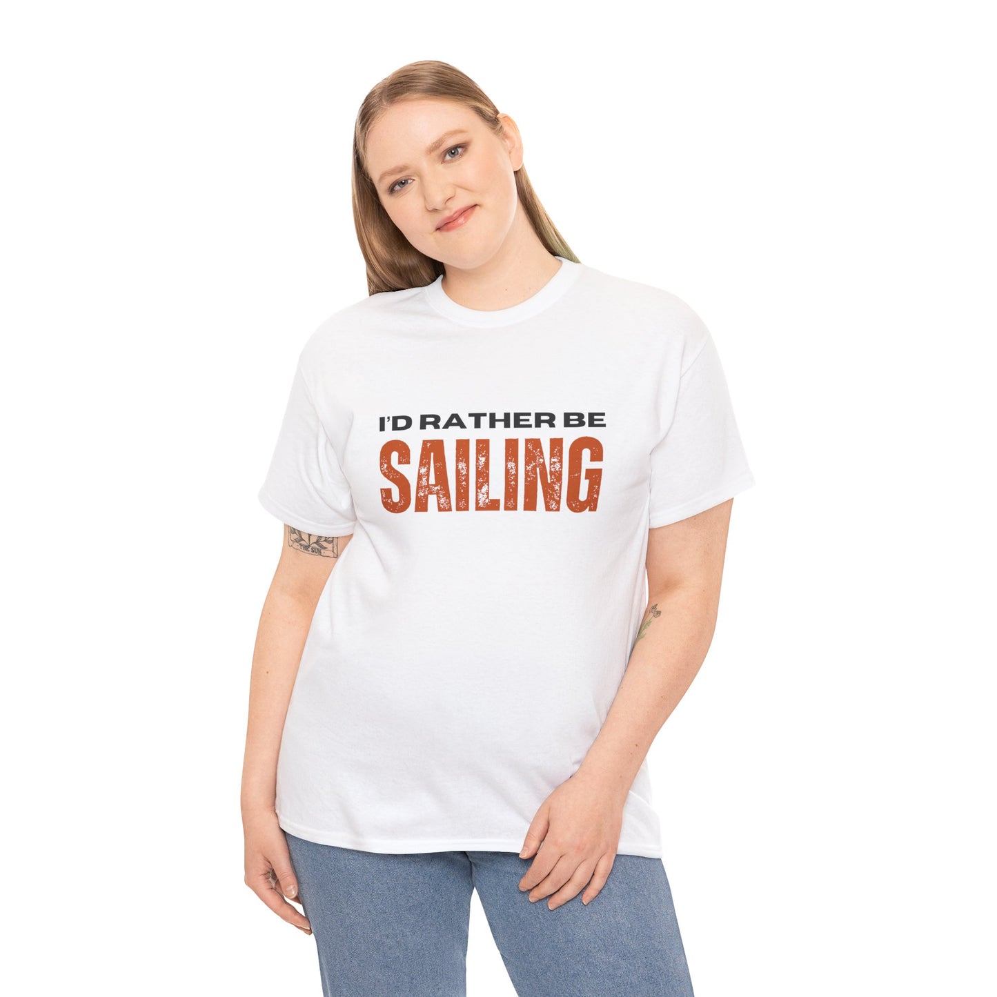 I'd Rather Be Sailing Unisex Heavy Cotton Tee