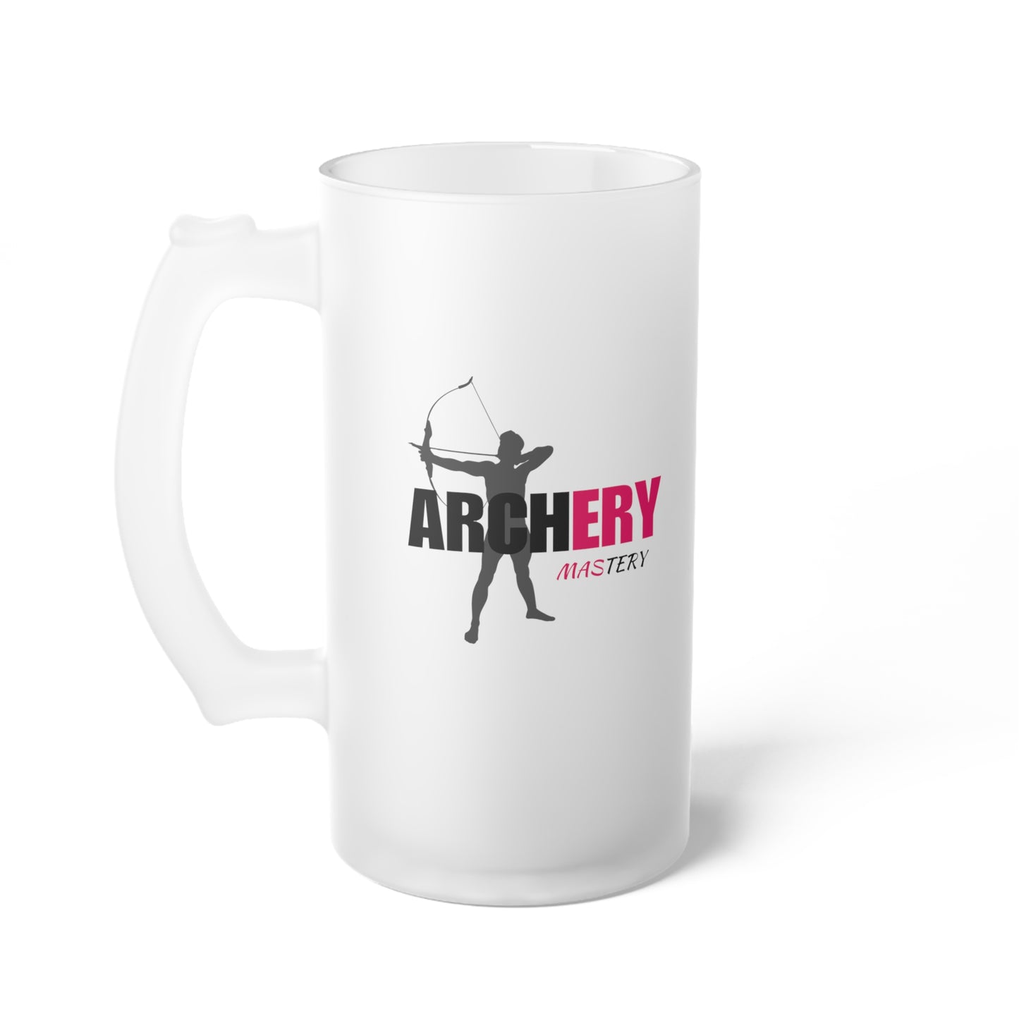 Archery Mastery / Frosted Glass Beer Mug 16 oz