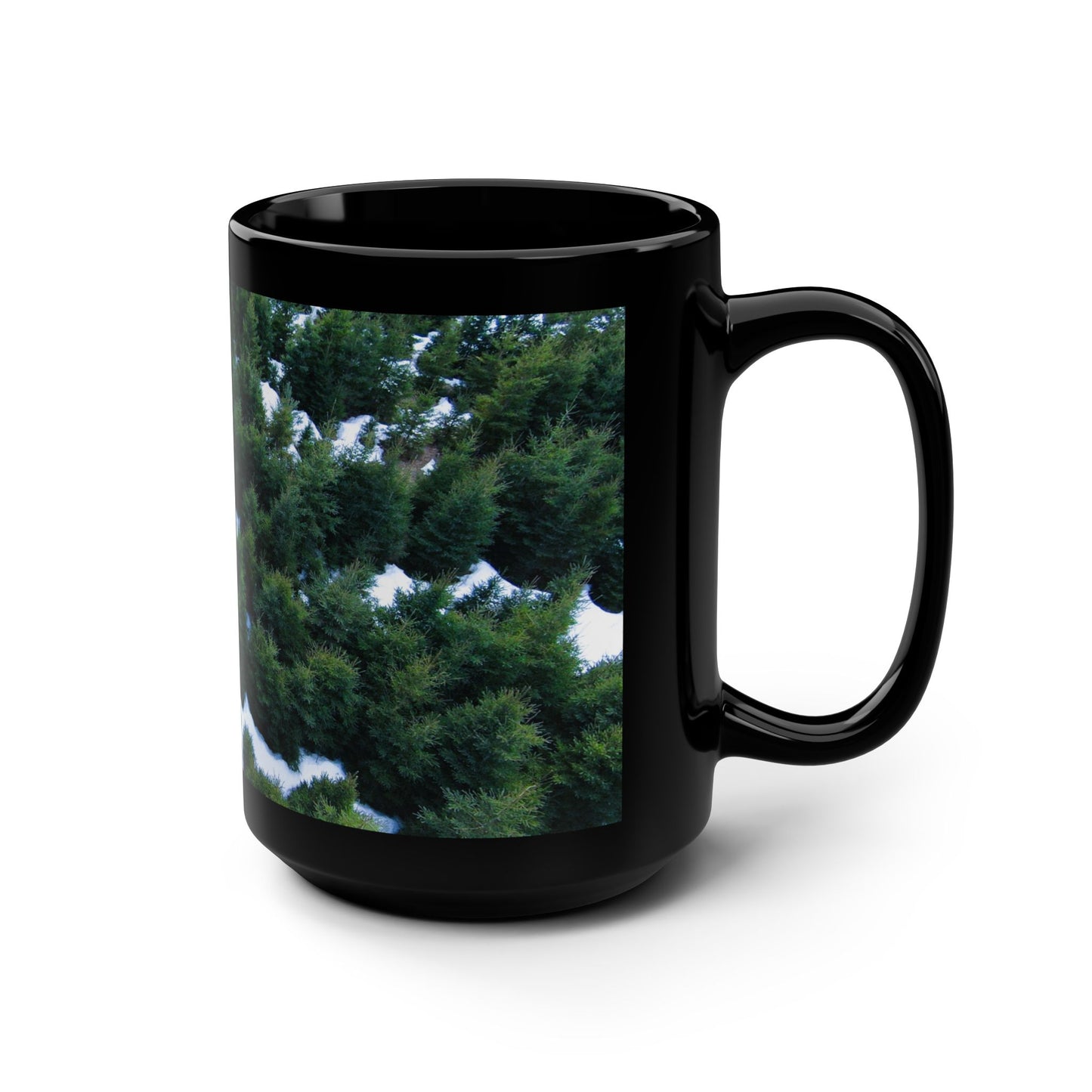 Winter Forest / Black Mug, 15oz