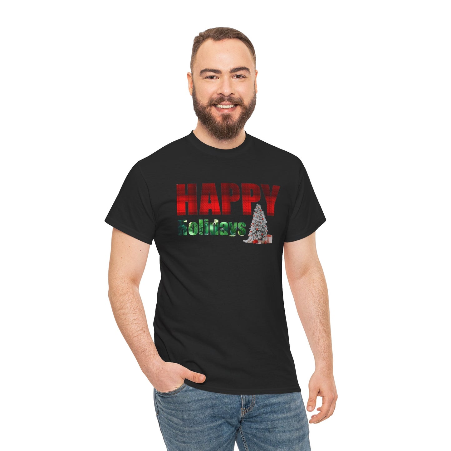 Happy Holidays Unisex Heavy Cotton Tee