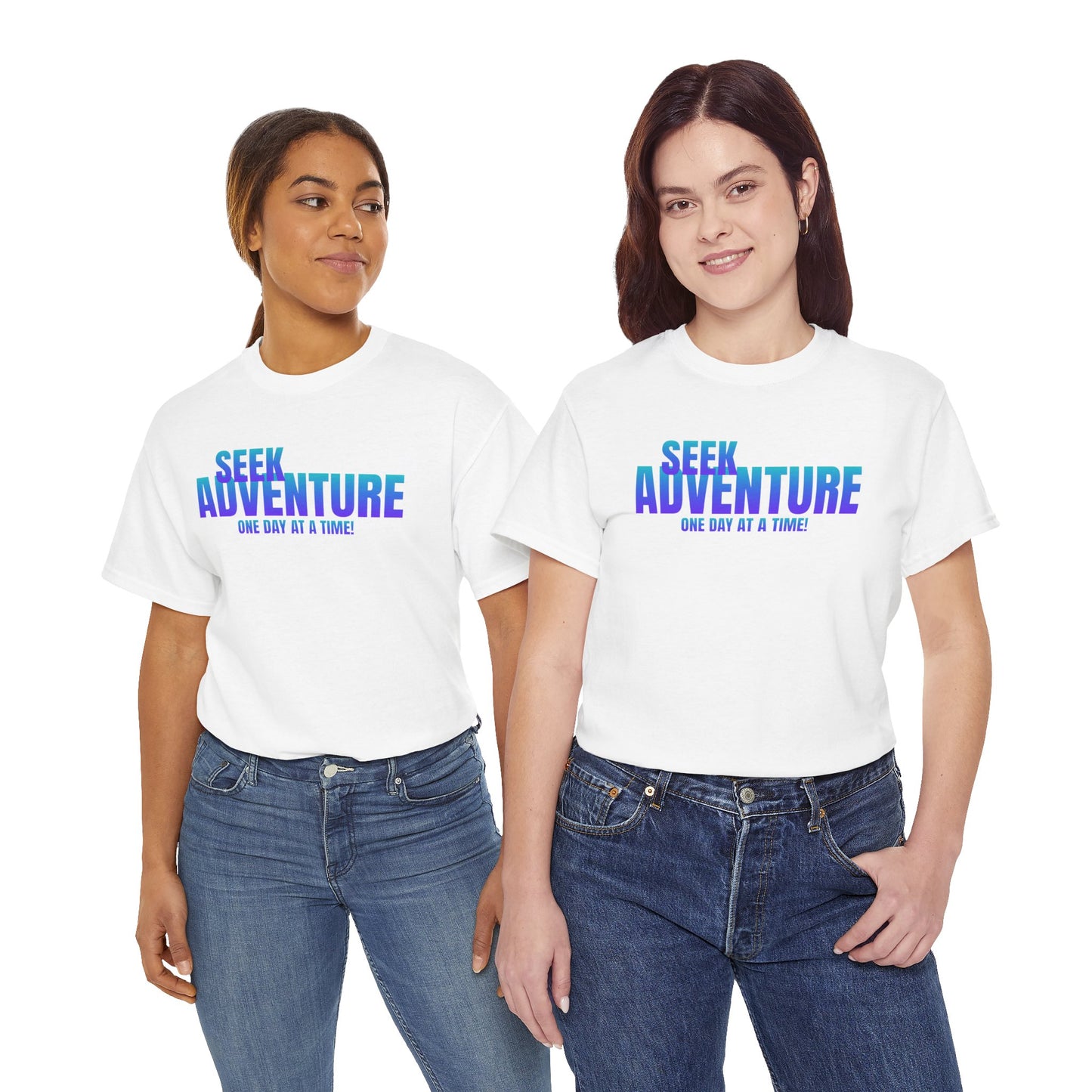 Seek Adventure quote Unisex Heavy Cotton Tee