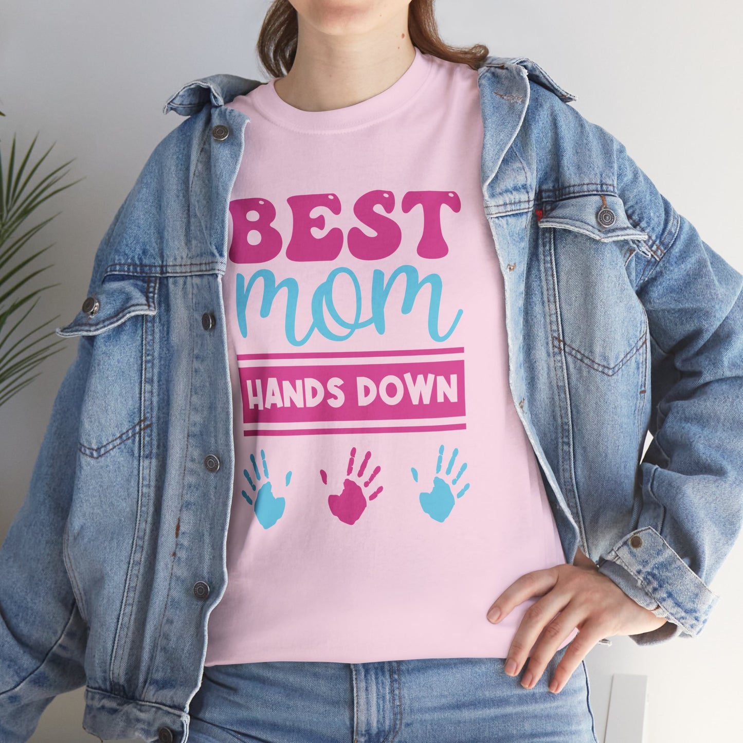 Best Mom Hands Down Unisex Heavy Cotton Tee