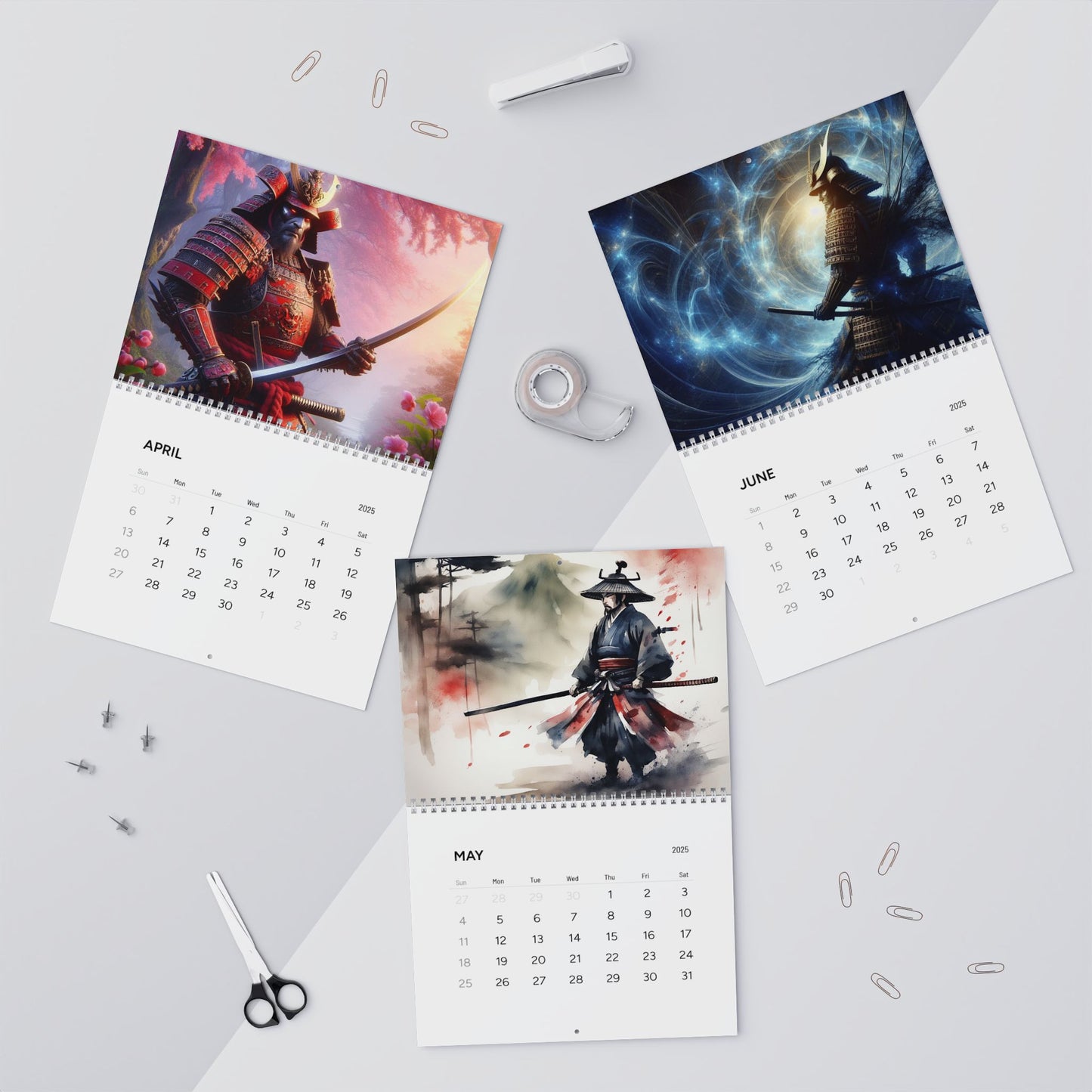 Samurai Calendar (AI creations) / Wall Calendars (2025)