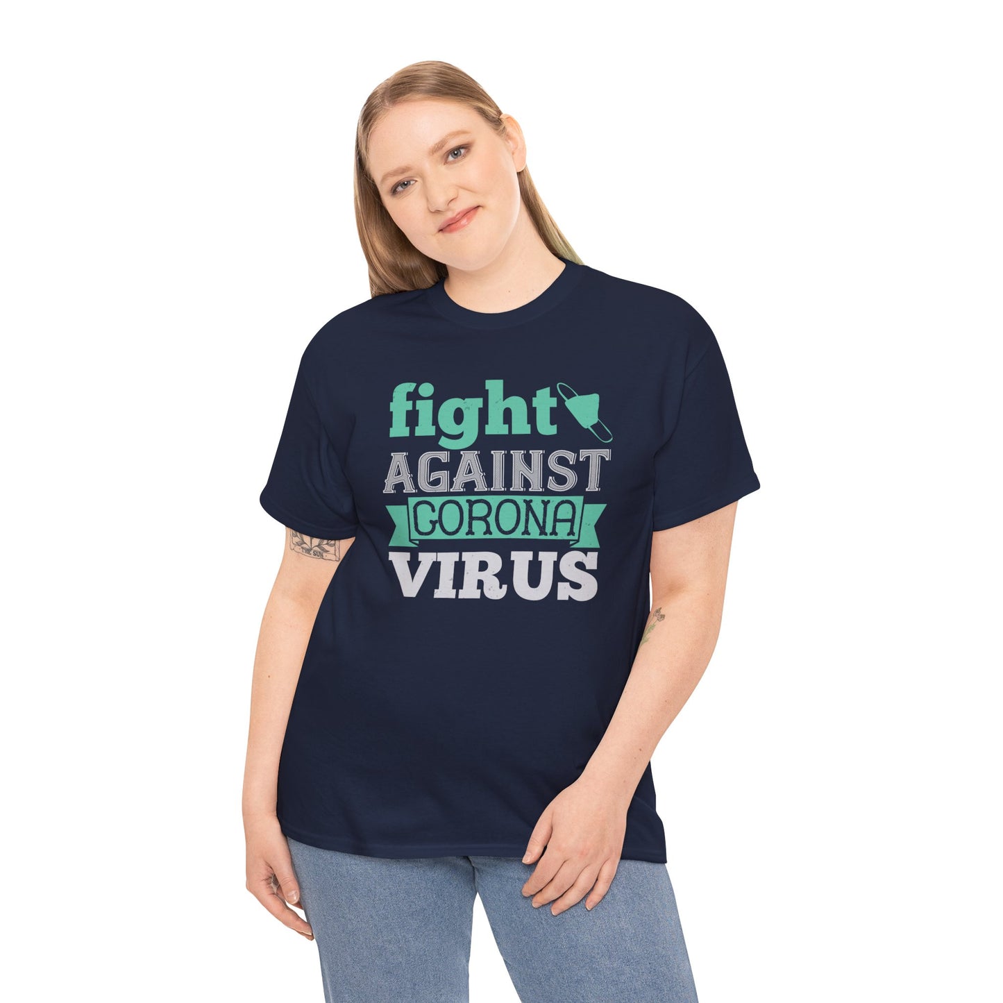 Fight Against Corona Virus Unisex Heavy Cotton Tee