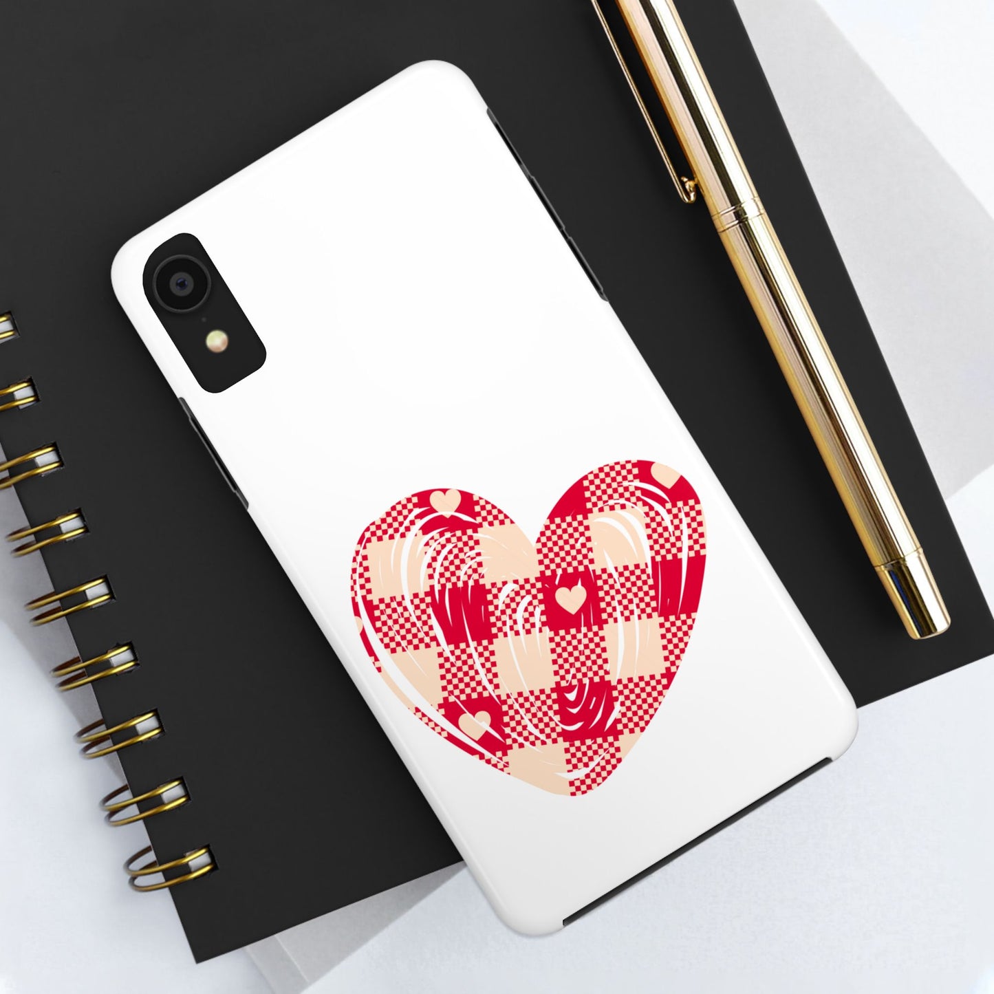 Checkered heart / Tough Phone Cases