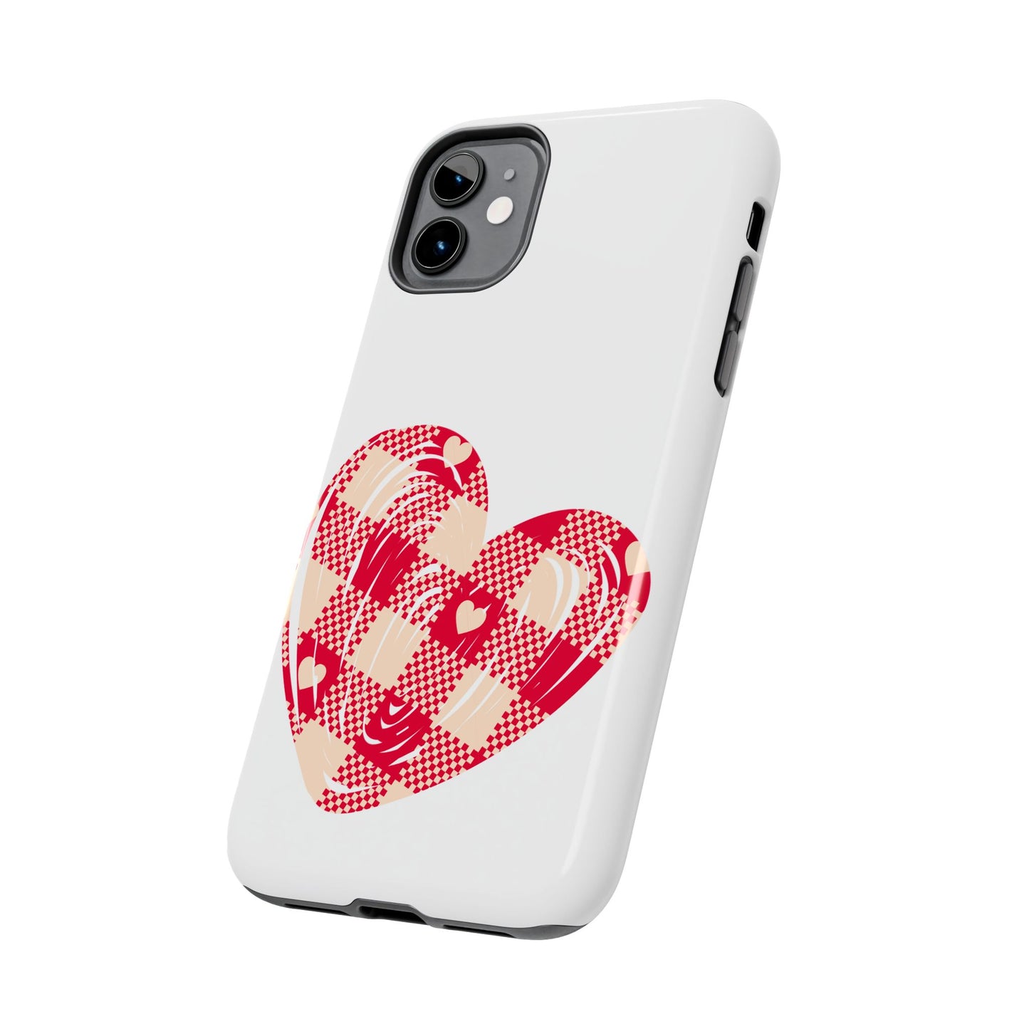 Checkered heart / Tough Phone Cases