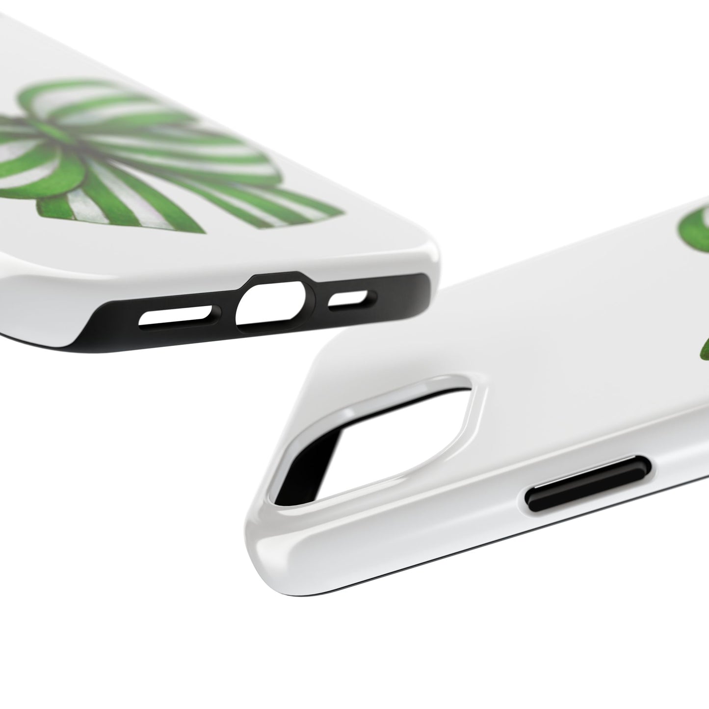 Green striped bow / Tough Phone Cases