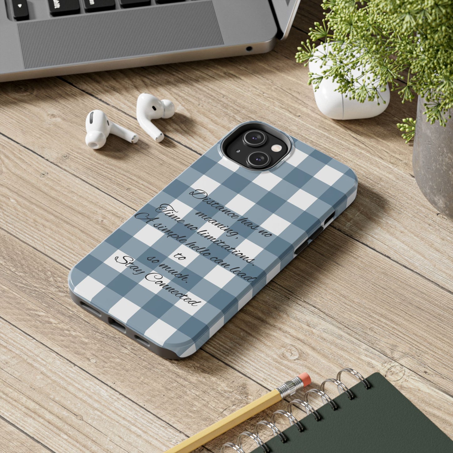 Blue checkered / Tough Phone Cases