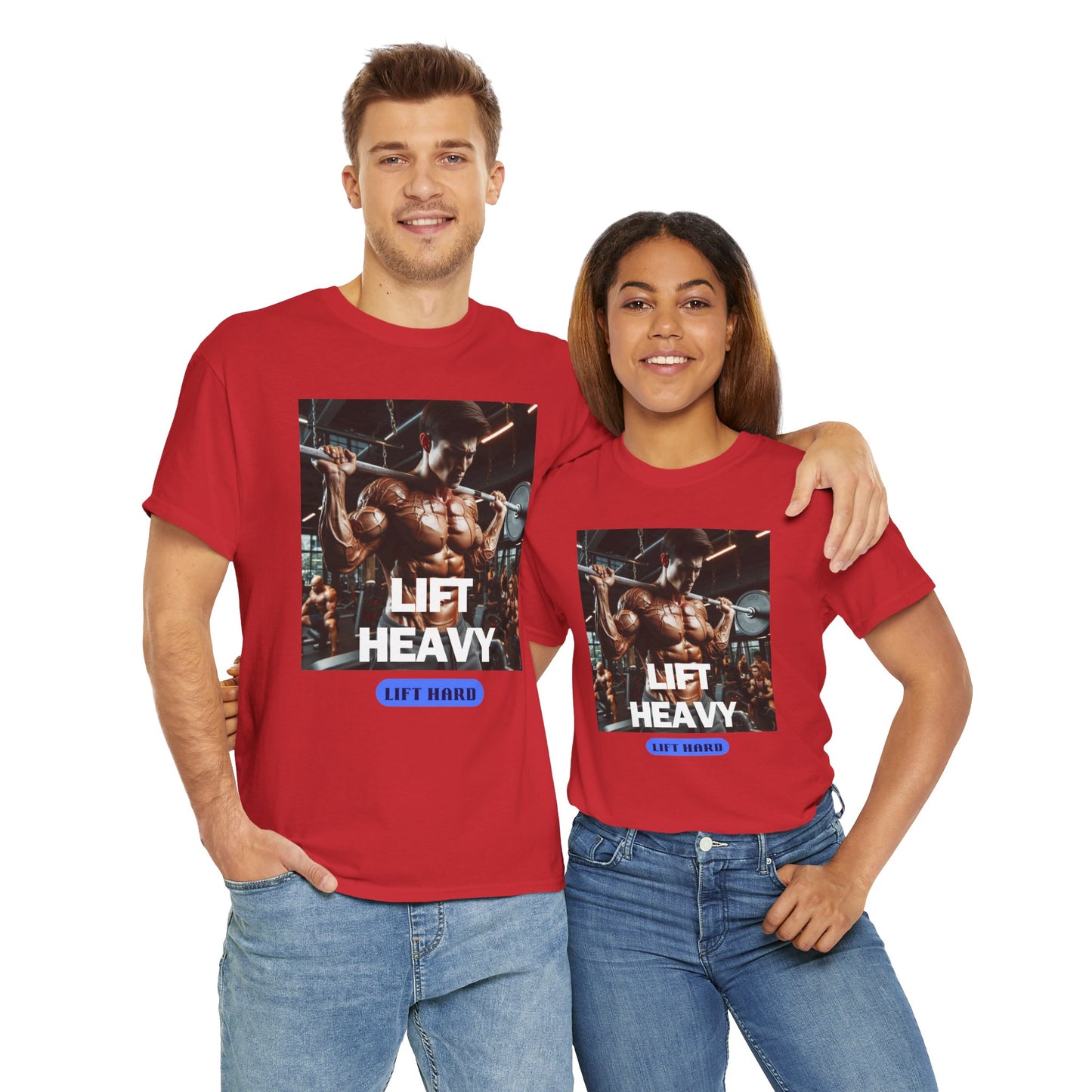 Lift heavy lift hard Unisex Heavy Cotton Tee