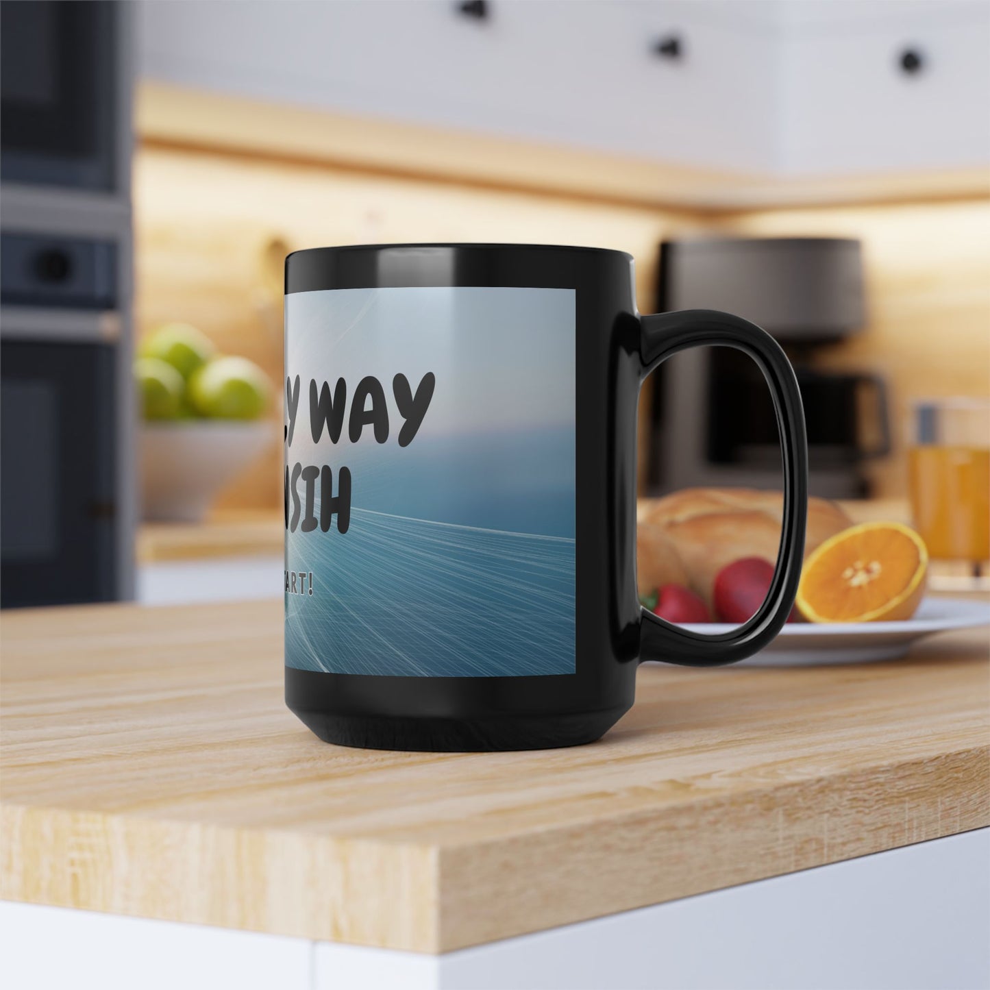 The only way to finish is to Start! / Black Mug, 15oz