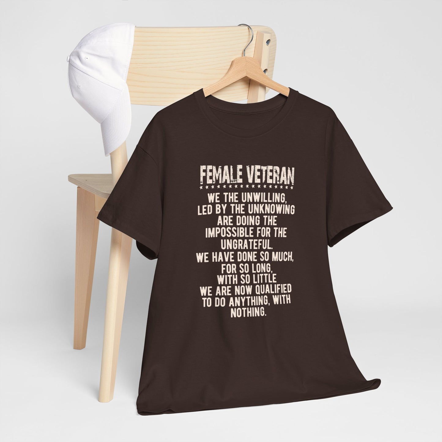 Female Veteran Unisex Heavy Cotton Tee