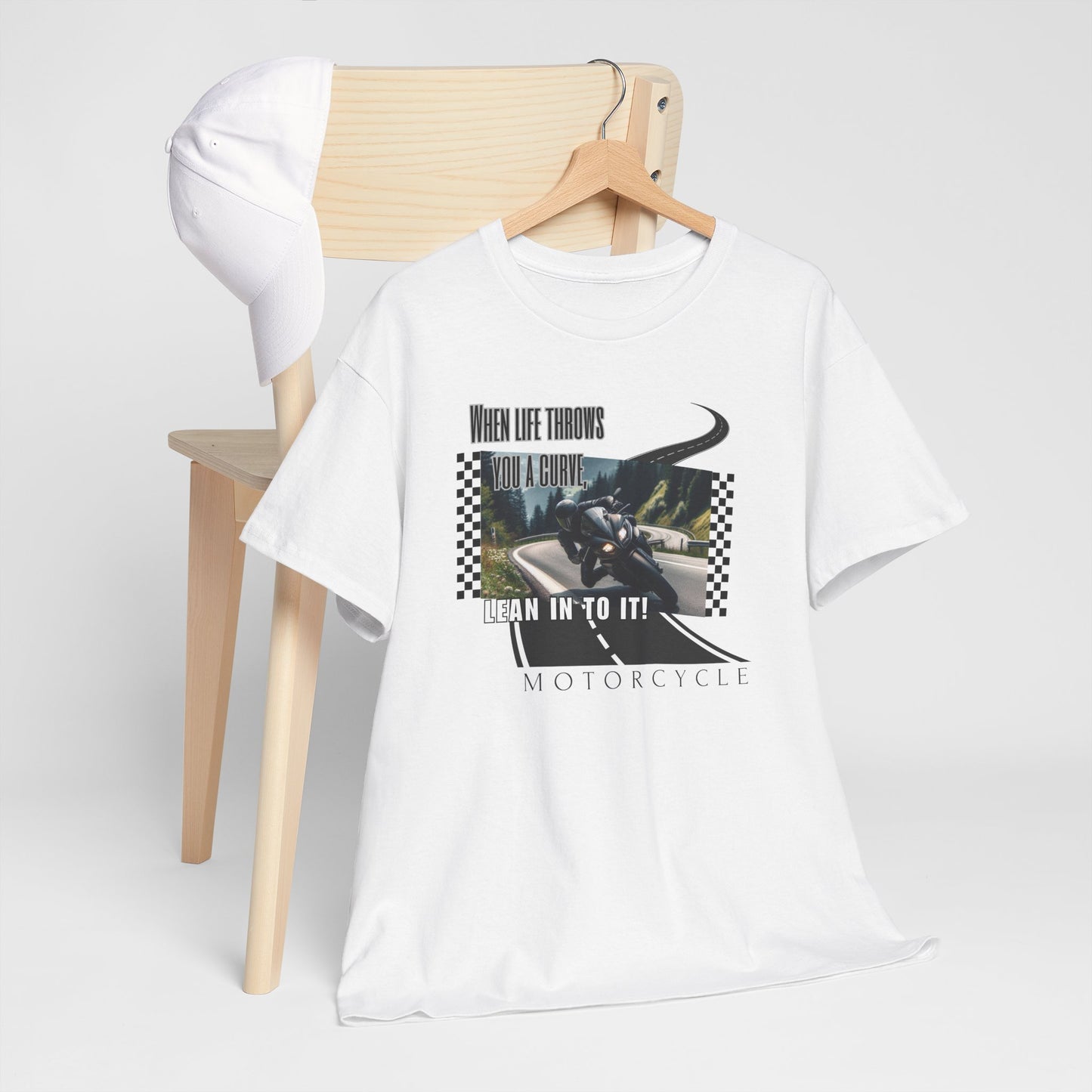 When Life Throws You A Curve, Lean In To It Unisex Heavy Cotton Tee