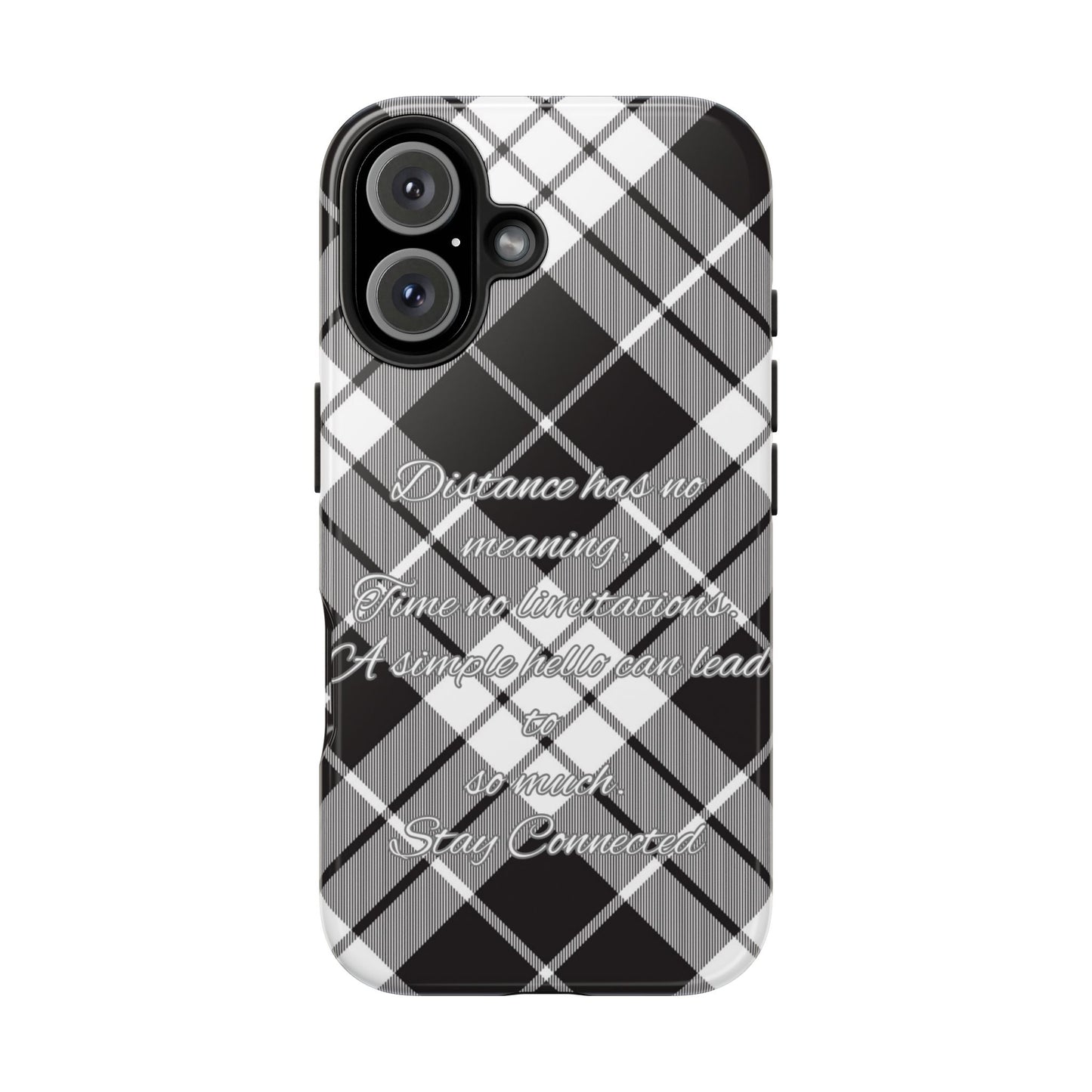 Black checkered plaid / Tough Phone Cases