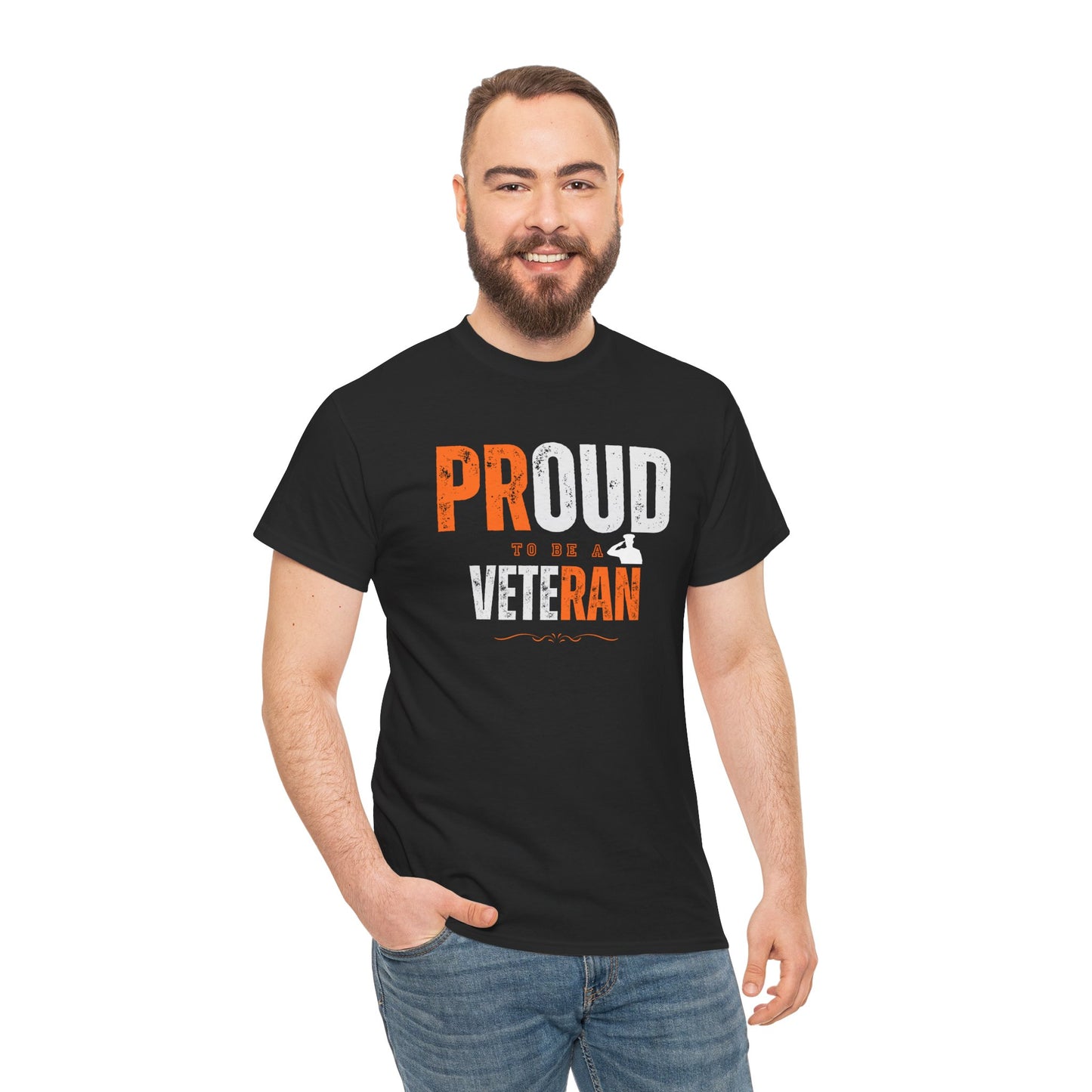 Proud to be a Veteran Unisex Heavy Cotton Tee