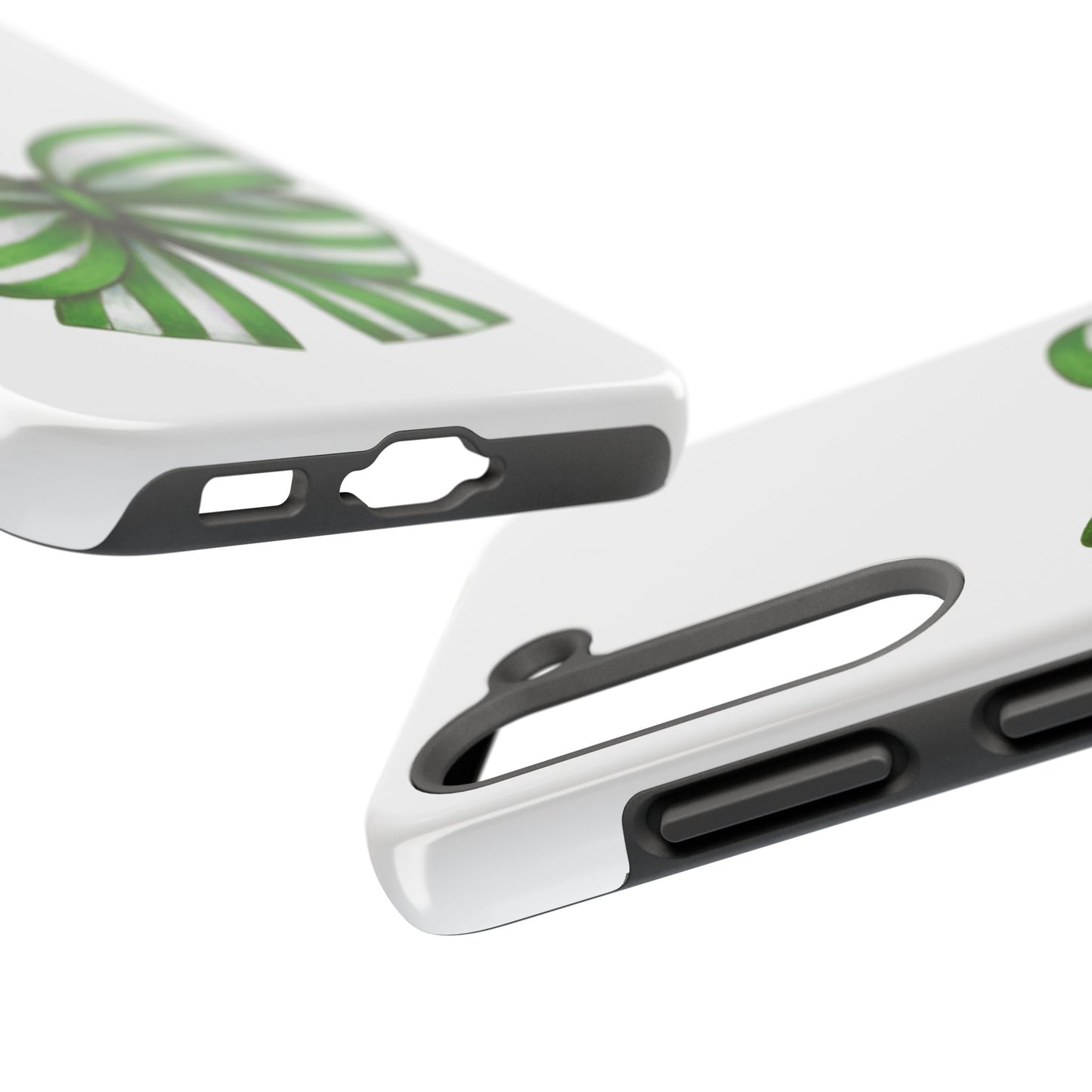 Green striped bow / Tough Phone Cases