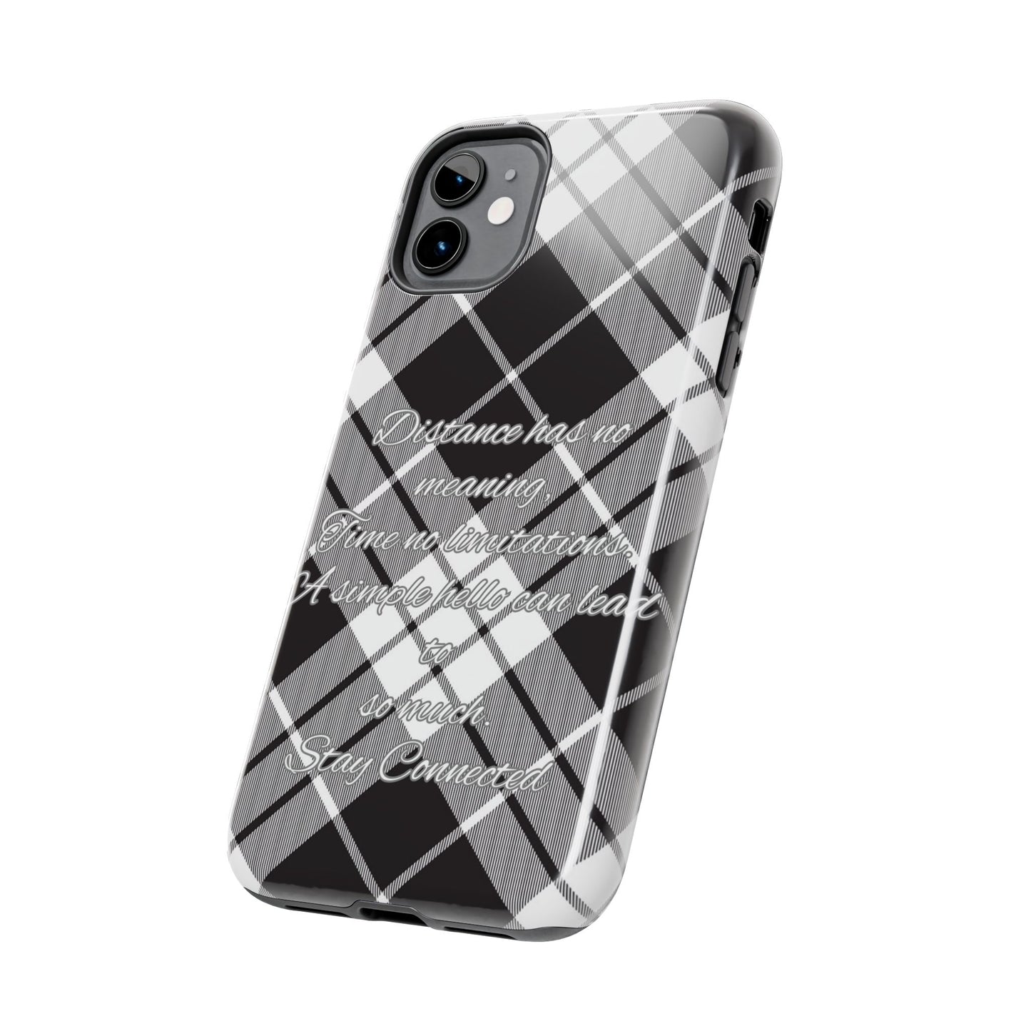 Black checkered plaid / Tough Phone Cases