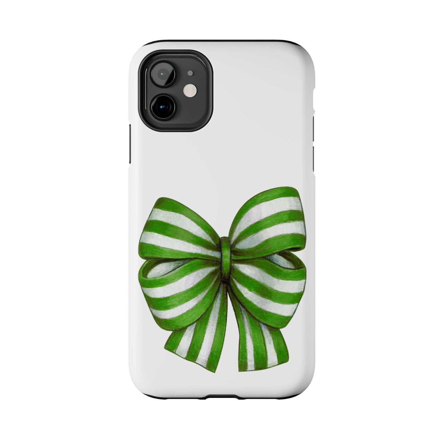 Green striped bow / Tough Phone Cases