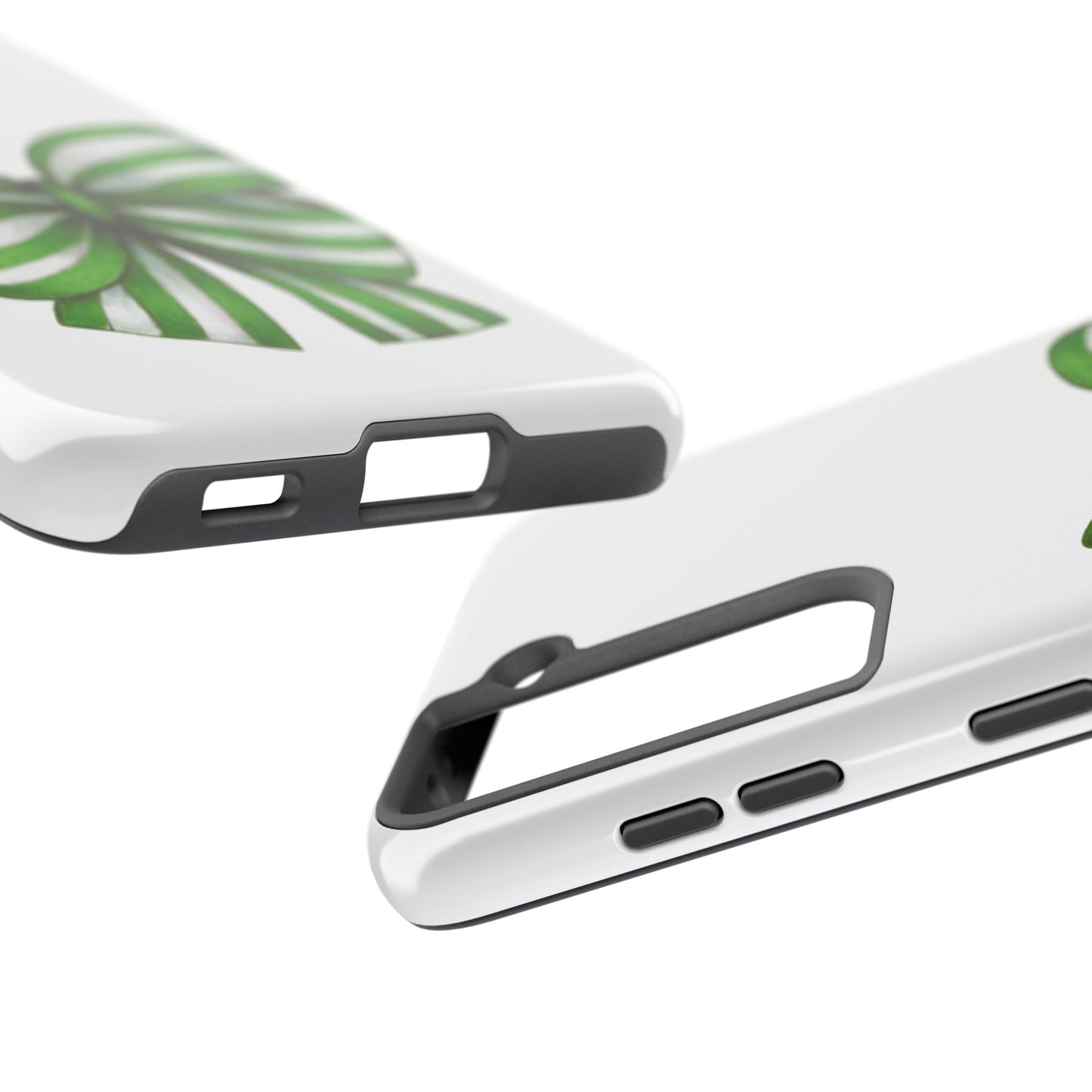 Green striped bow / Tough Phone Cases