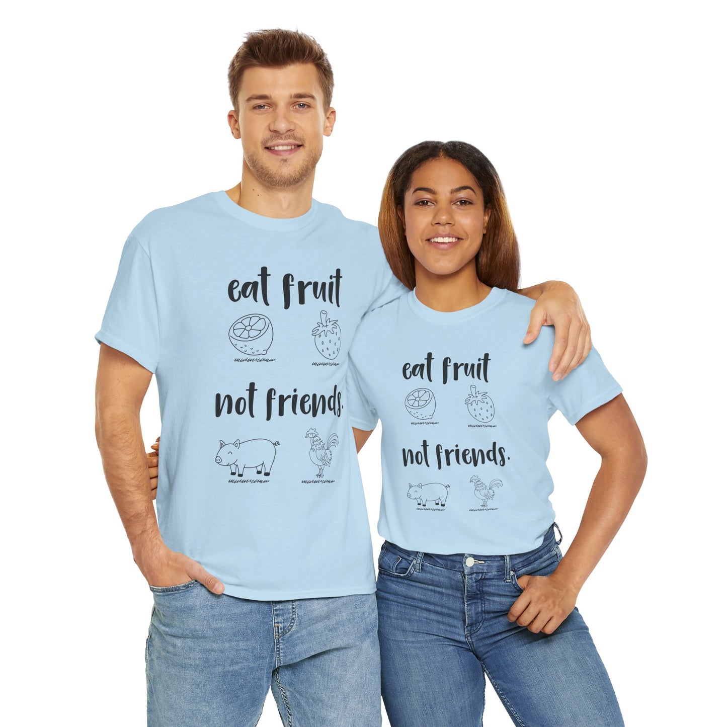 Vegan / Eat fruit not friends Unisex Heavy Cotton Tee