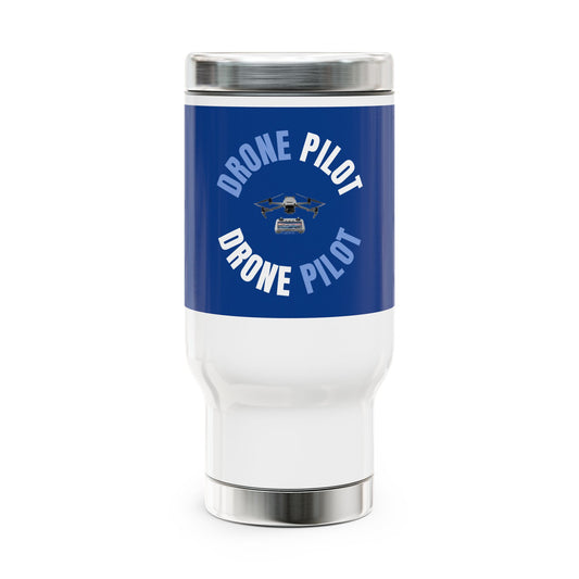 Drone Pilot / Stainless Steel Travel Mug with Handle, 14oz