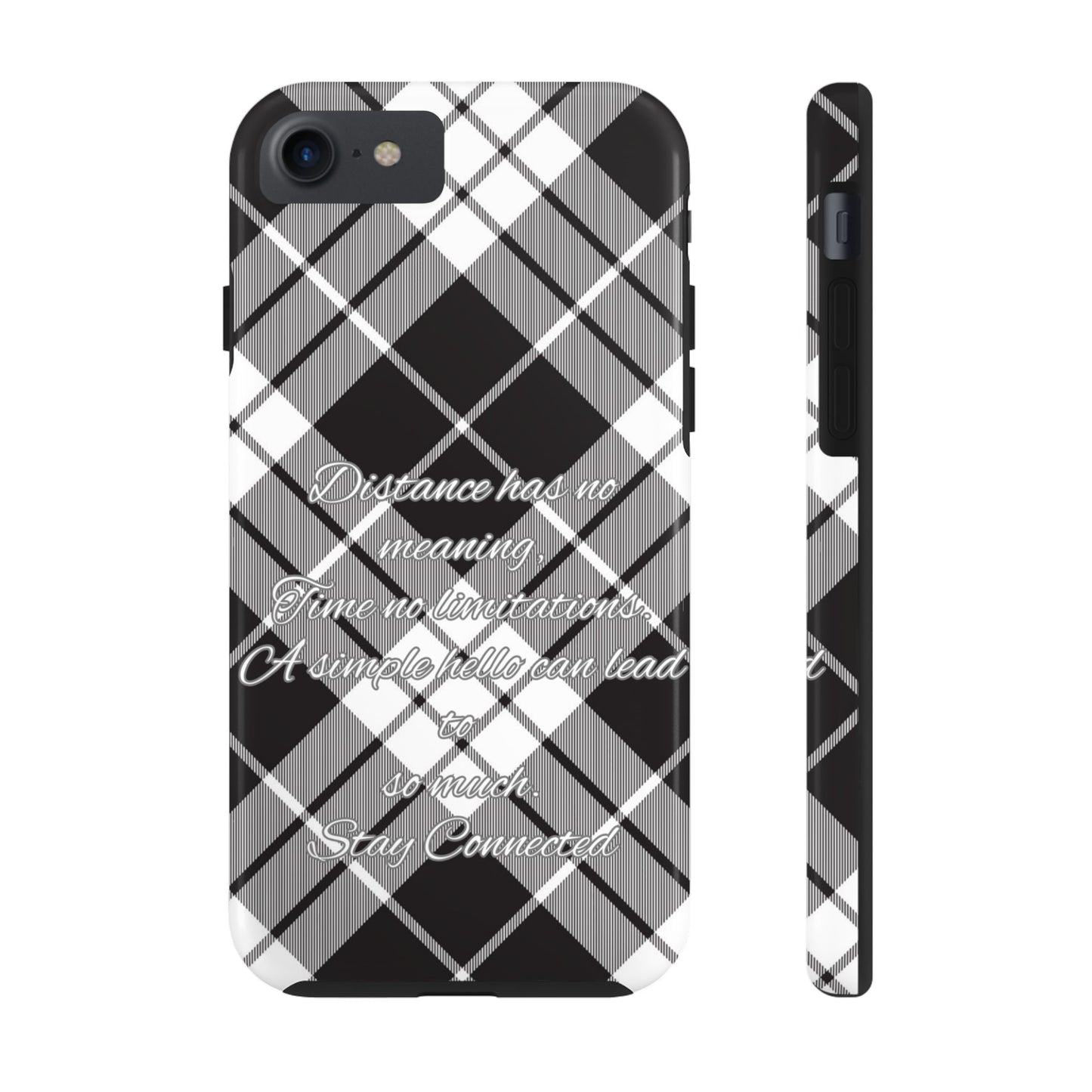 Black checkered plaid / Tough Phone Cases