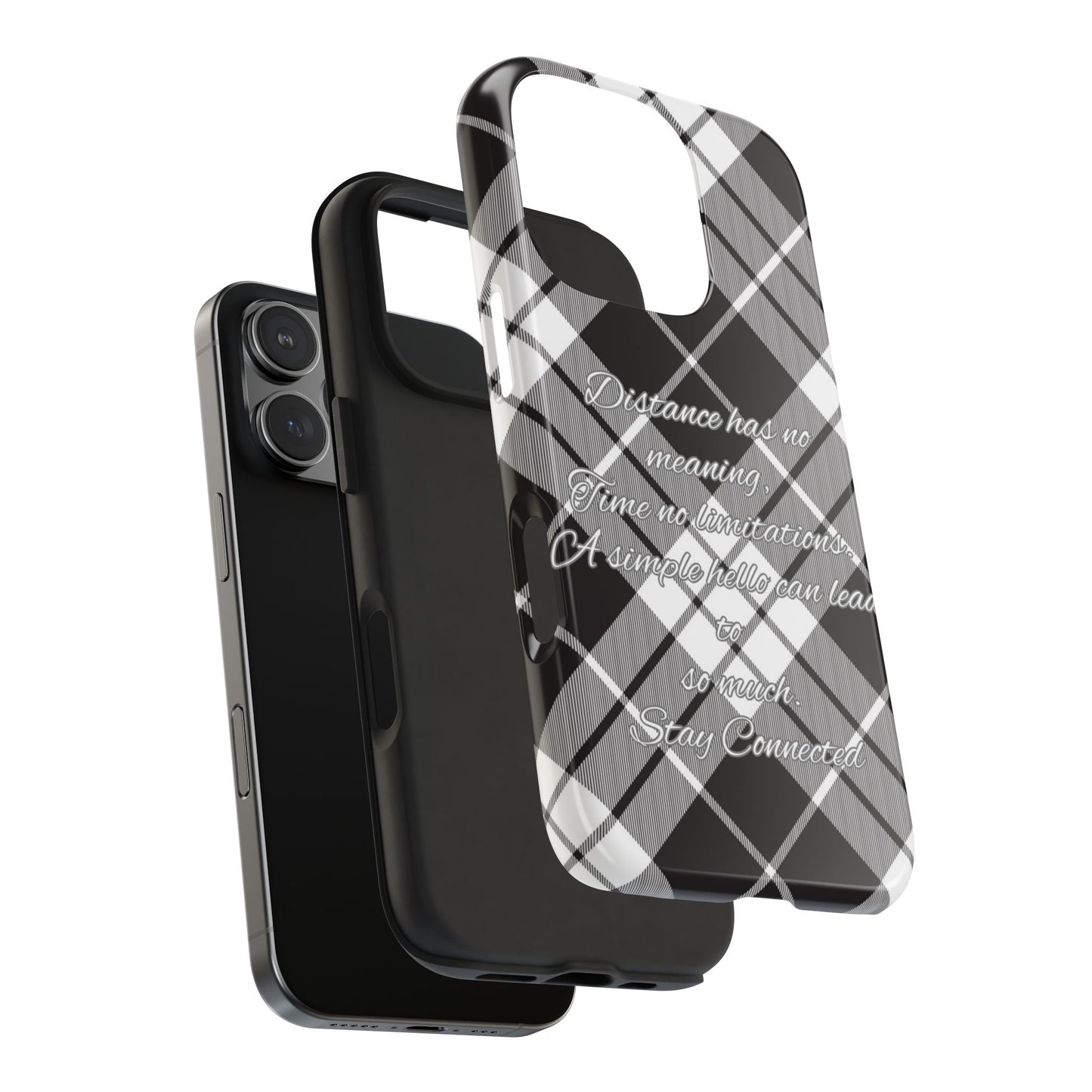 Black checkered plaid / Tough Phone Cases