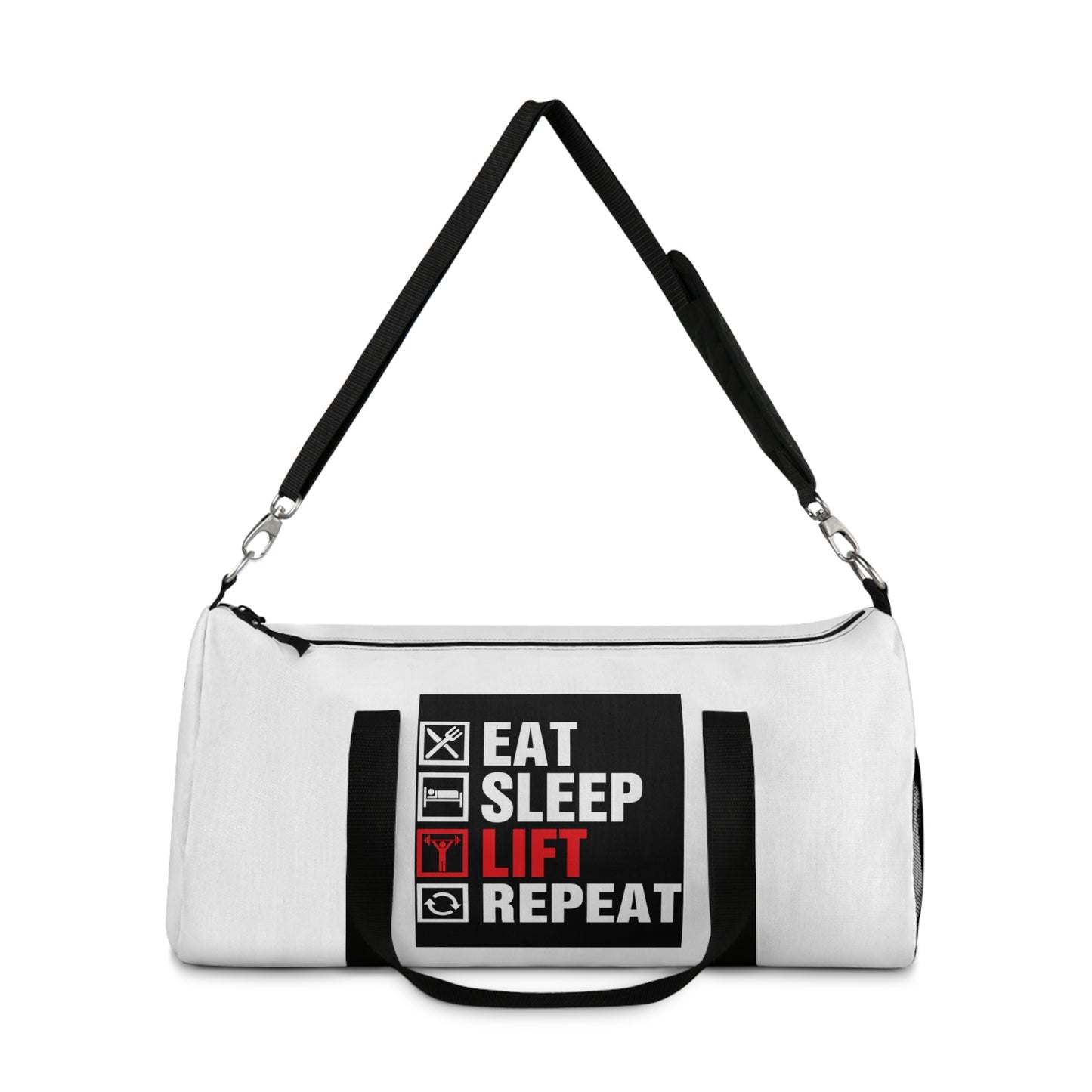 Eat sleep lift repeat / Duffel Bag