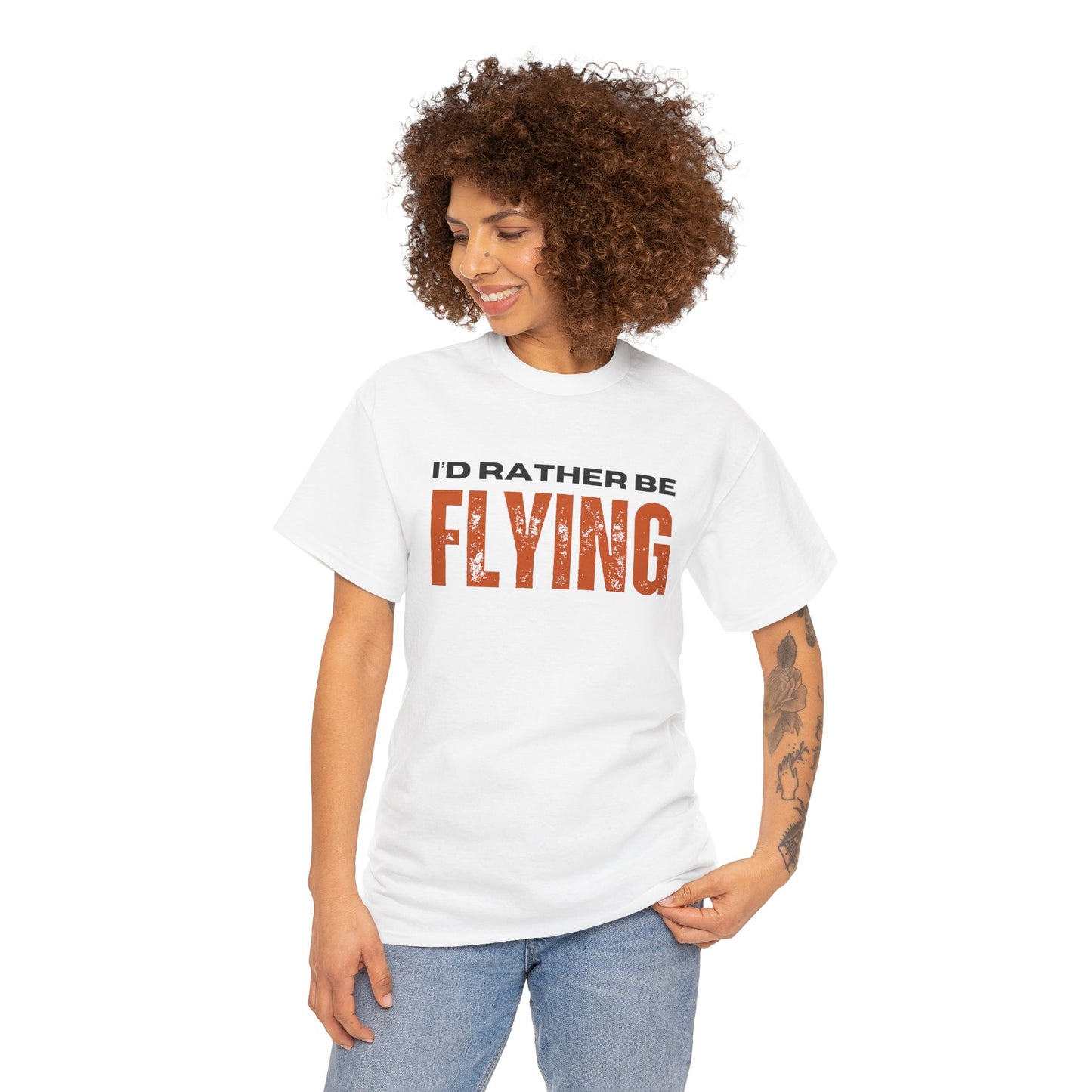 I'd Rather Be Flying Unisex Heavy Cotton Tee