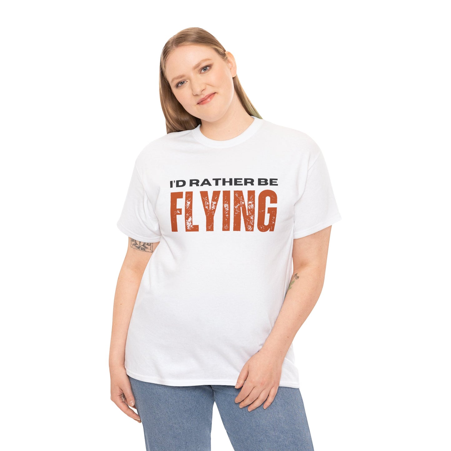 I'd Rather Be Flying Unisex Heavy Cotton Tee