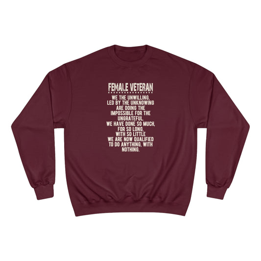 Female Veteran / Champion Sweatshirt