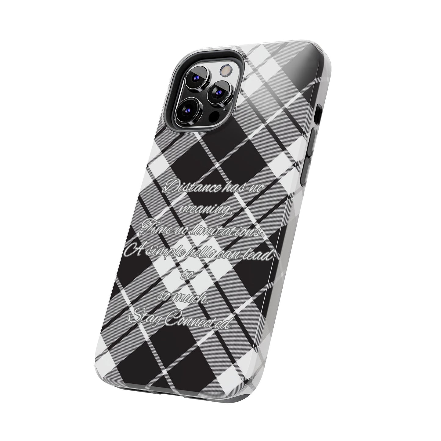 Black checkered plaid / Tough Phone Cases