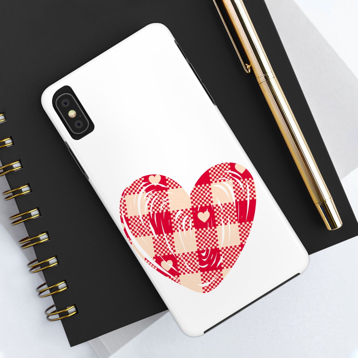 Checkered heart / Tough Phone Cases