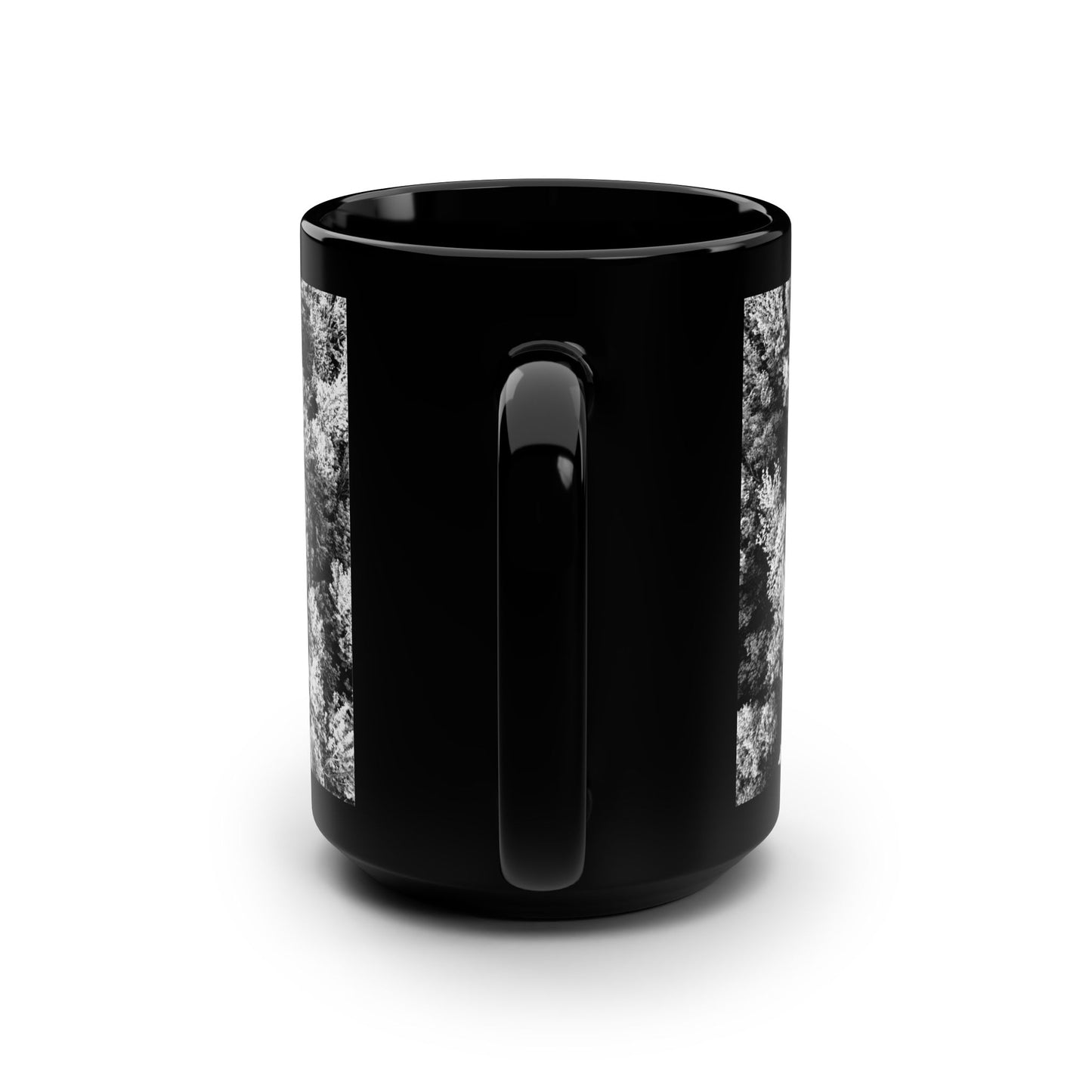 Black & White Trees / Black Mug, 15oz