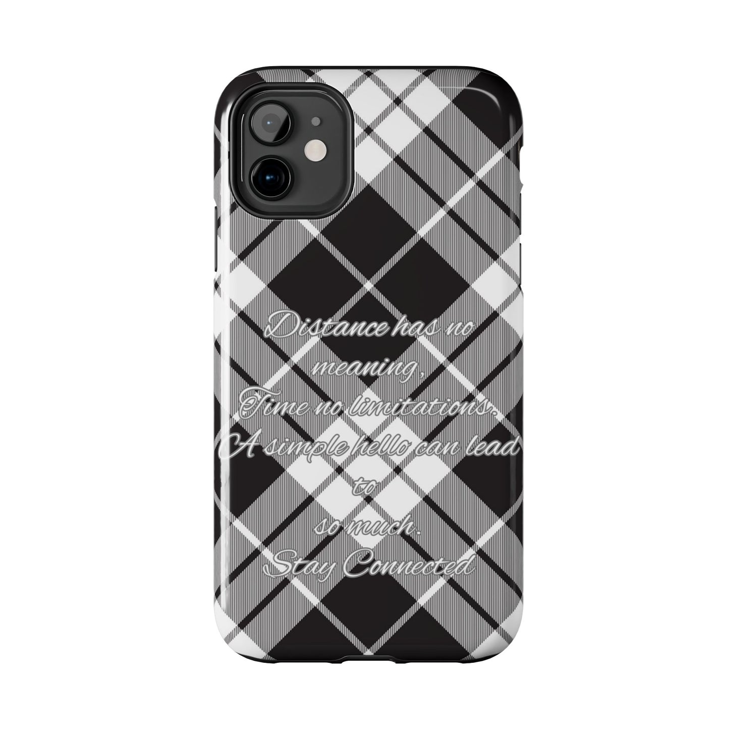 Black checkered plaid / Tough Phone Cases