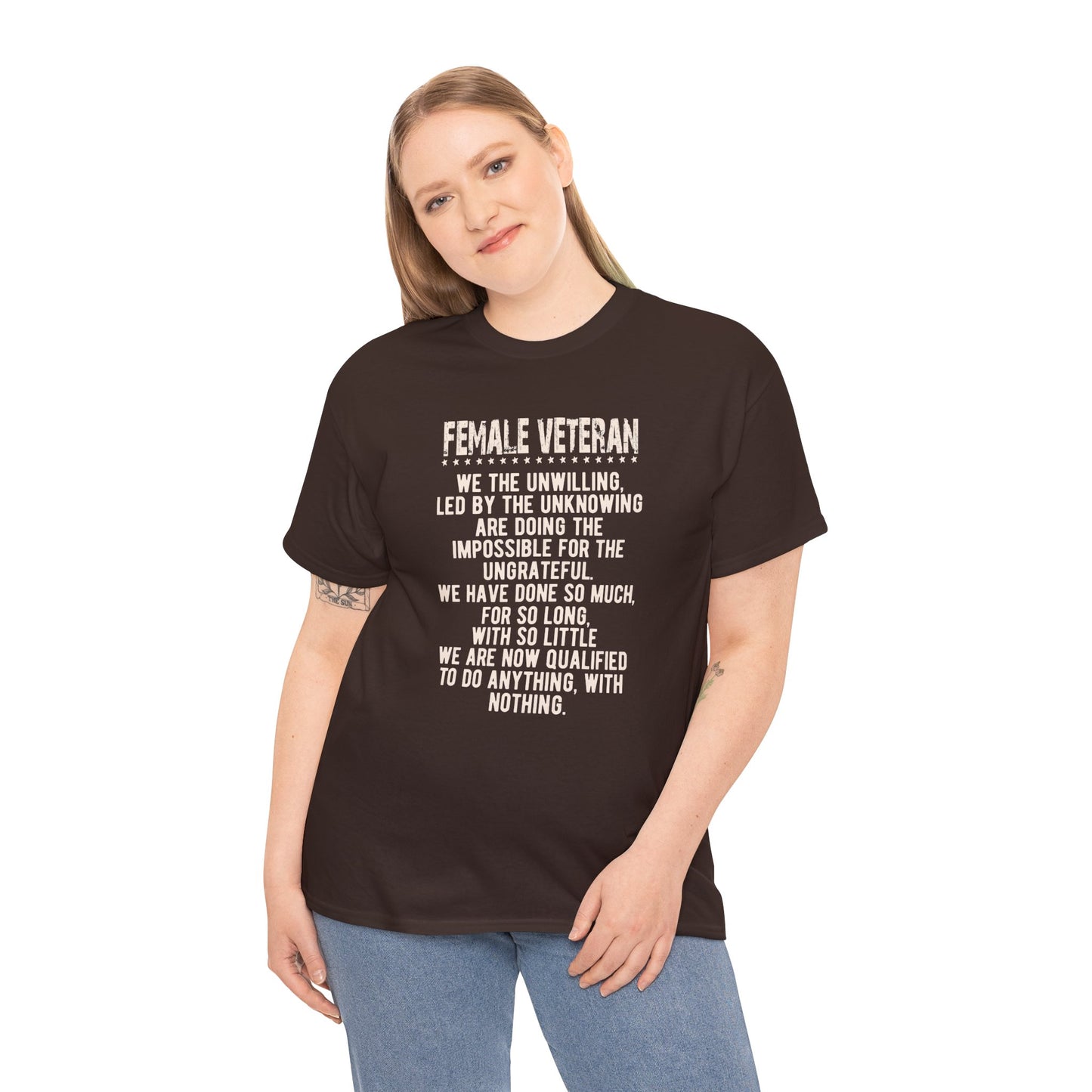 Female Veteran Unisex Heavy Cotton Tee