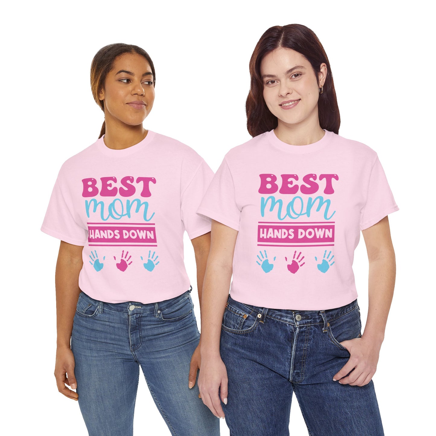 Best Mom Hands Down Unisex Heavy Cotton Tee