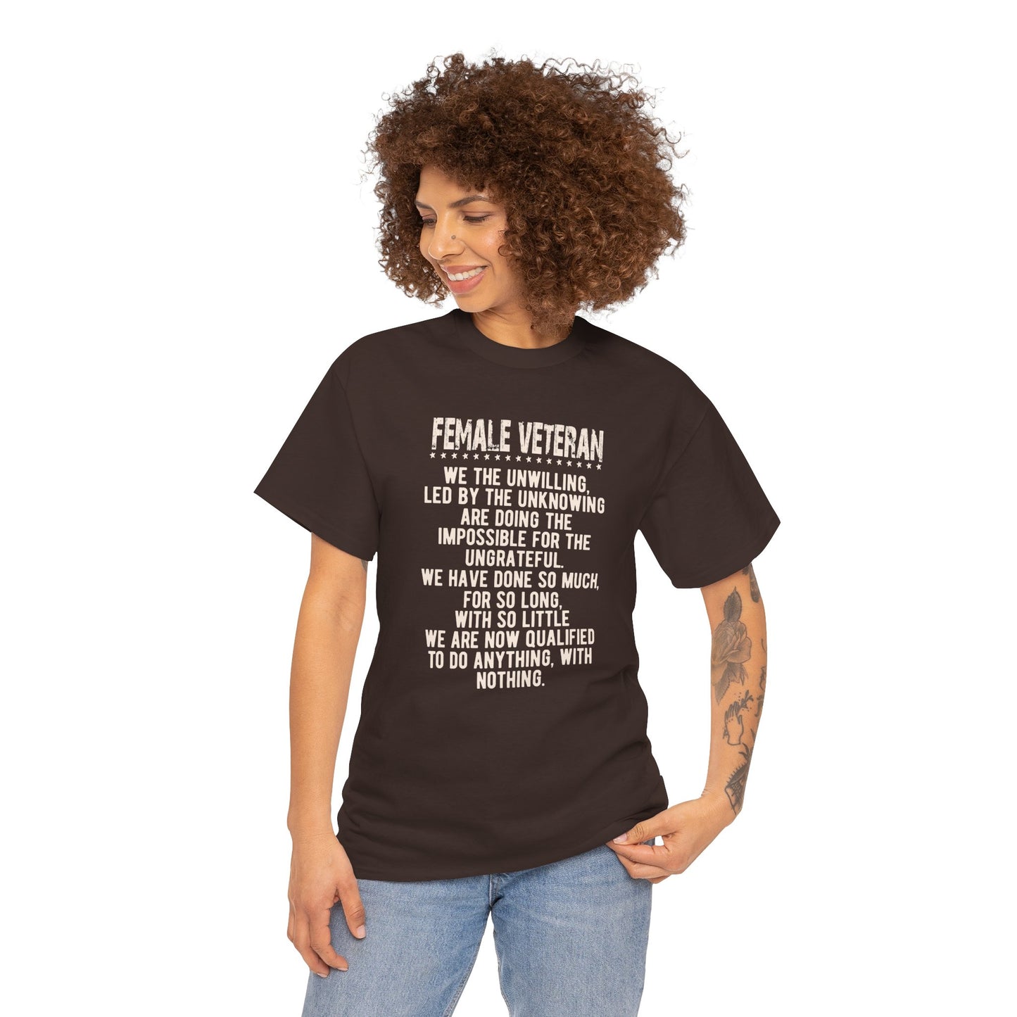 Female Veteran Unisex Heavy Cotton Tee