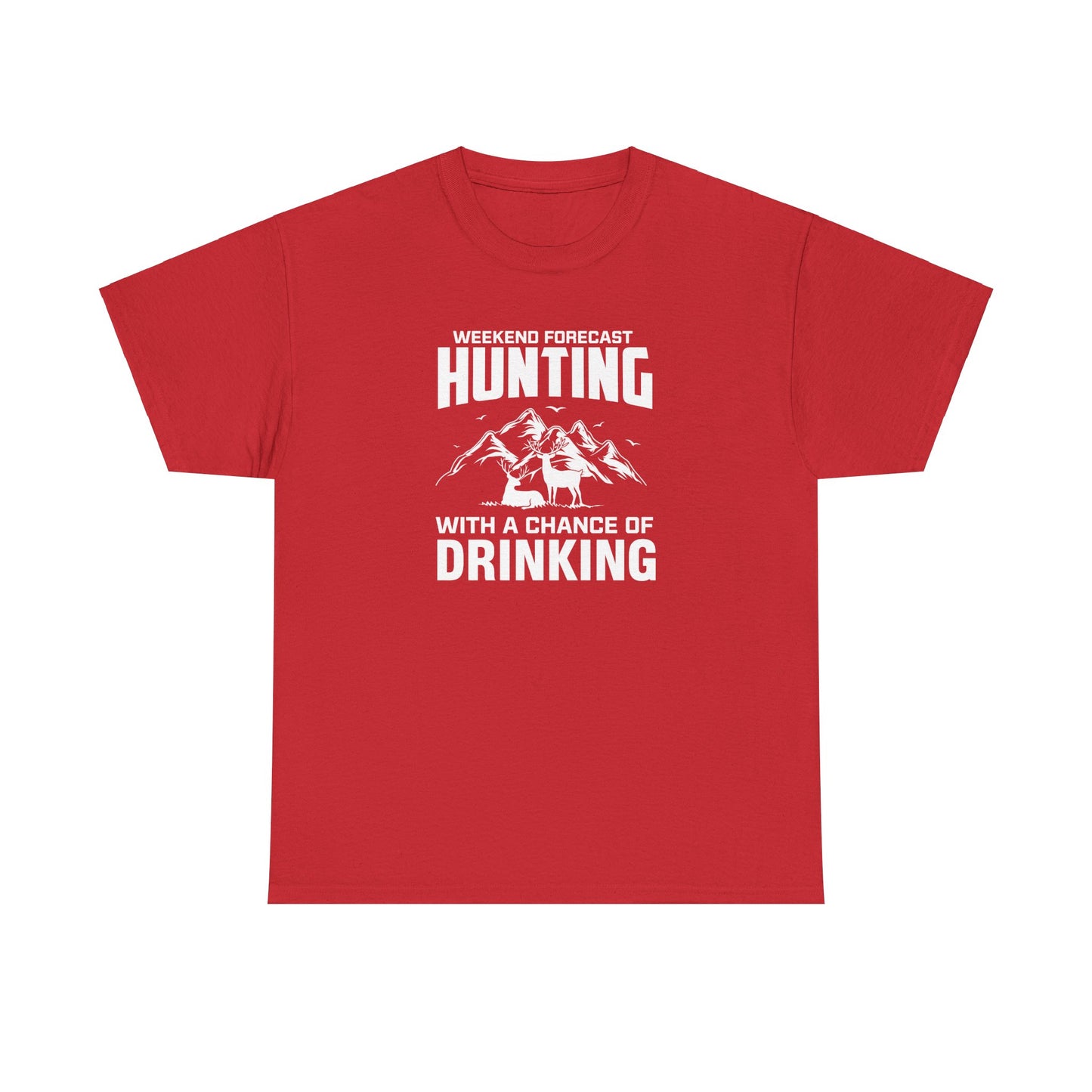 Hunting with a chance of Drinking Unisex Heavy Cotton Tee