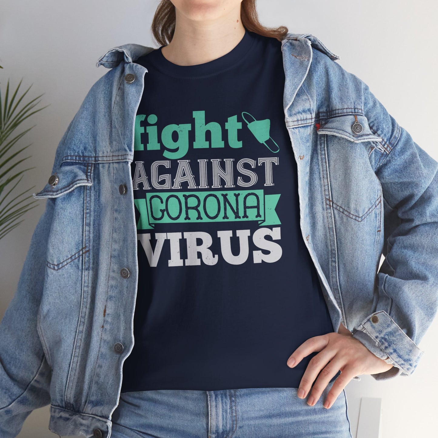 Fight Against Corona Virus Unisex Heavy Cotton Tee