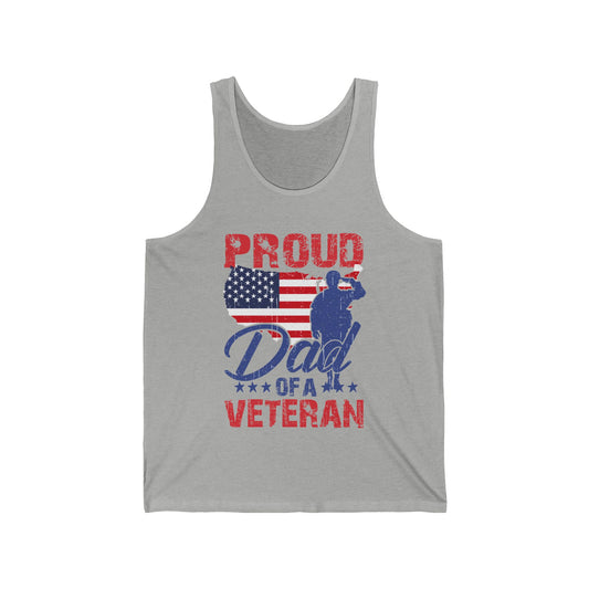 Proud dad of a Veteran / Unisex Jersey Tank