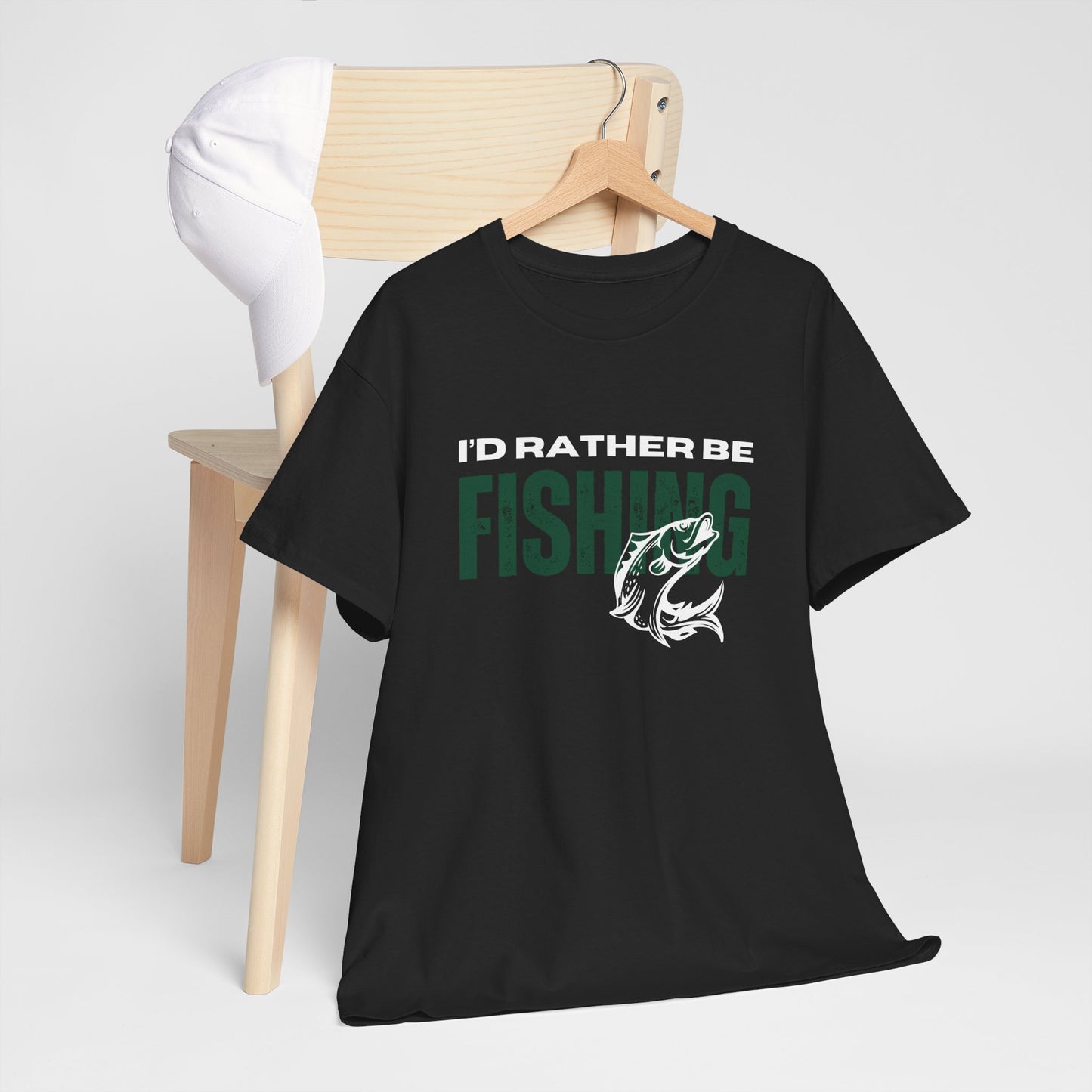 I'd Rather Be Fishing Unisex Heavy Cotton Tee