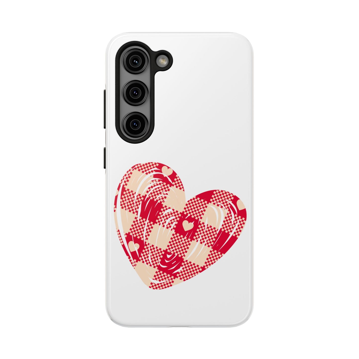 Checkered heart / Tough Phone Cases