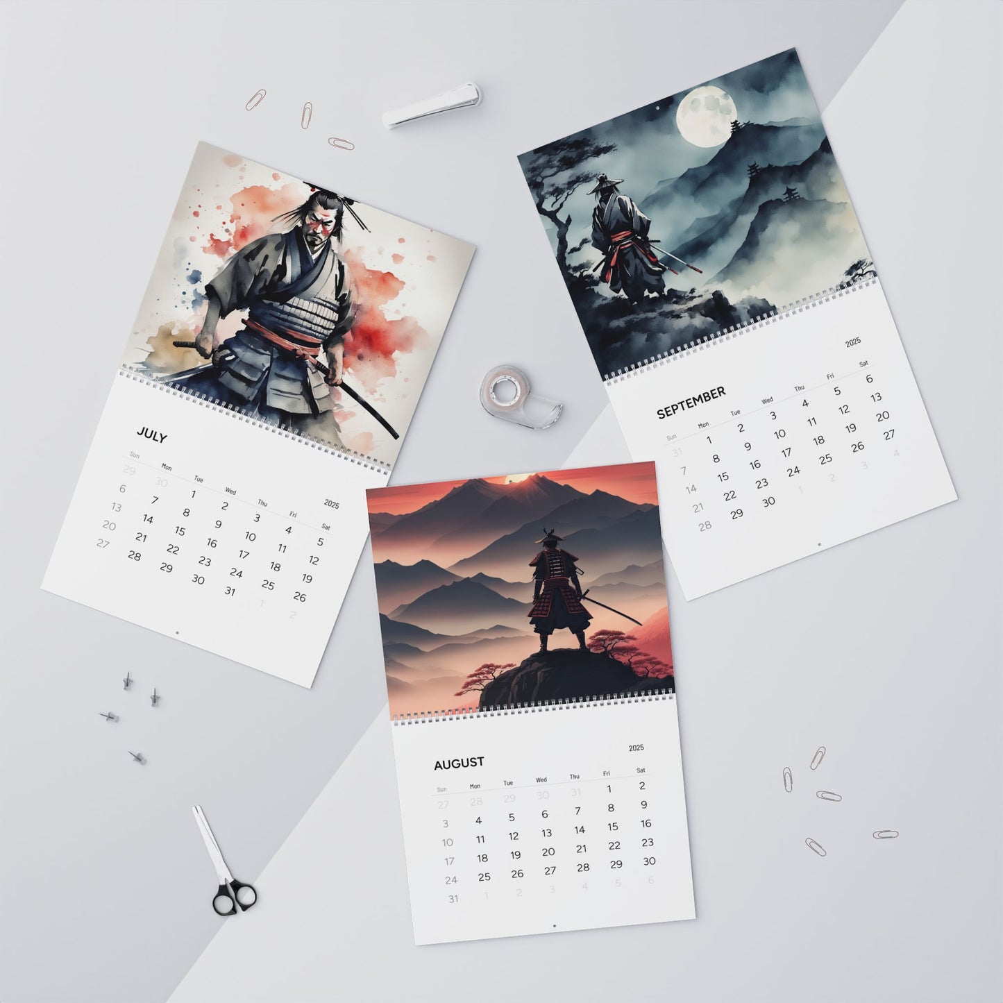 Samurai Calendar (AI creations) / Wall Calendars (2025)