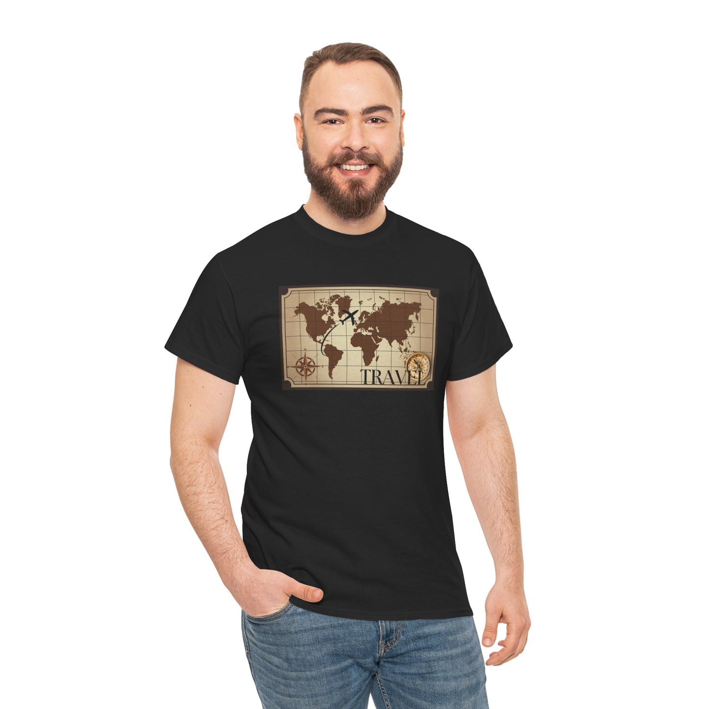 Travel Unisex Heavy Cotton Tee (Made with AI)