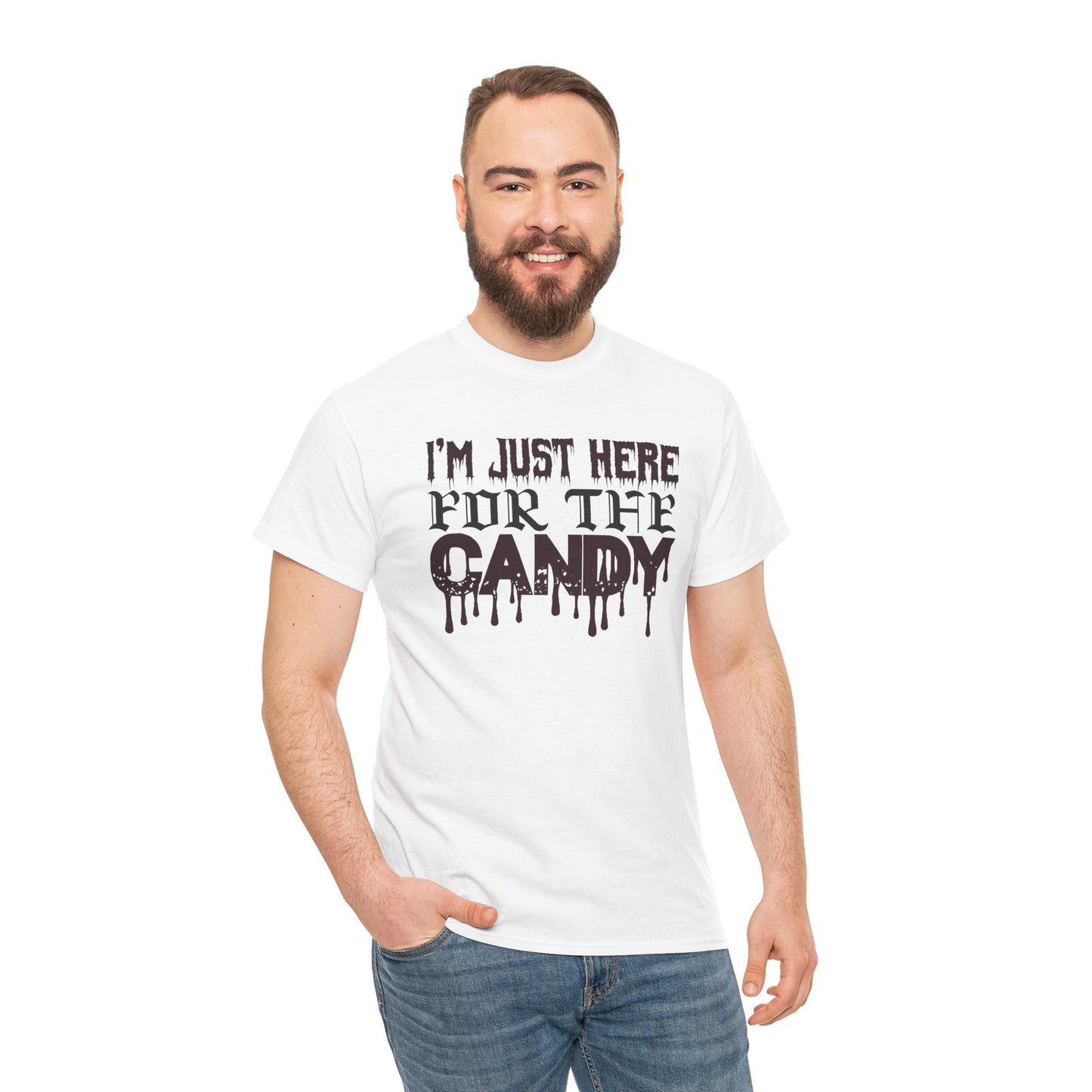 I'm just hear for the candy / Halloween Unisex Heavy Cotton Tee