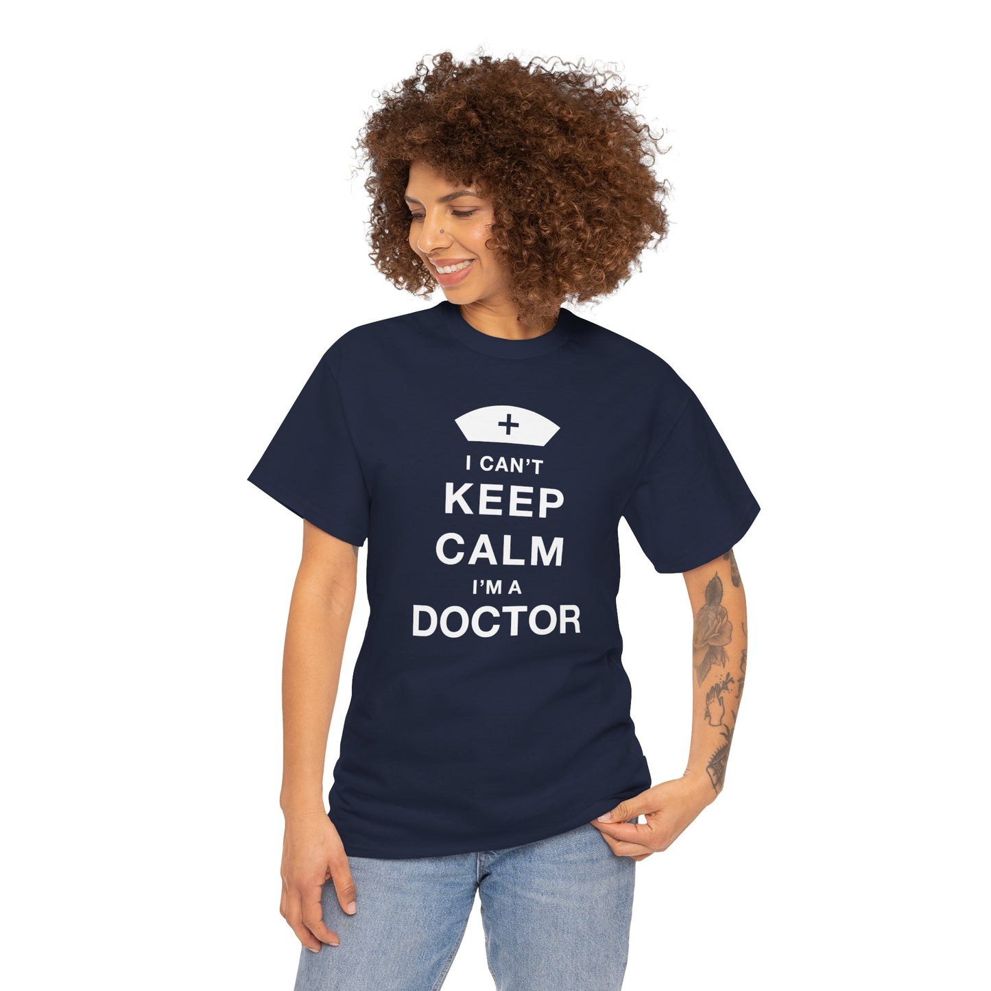 I can't keep calm I'm a doctor Unisex Heavy Cotton Tee