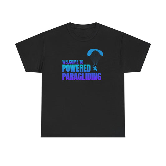 Welcome to Powered Paragliding Unisex Heavy Cotton Tee