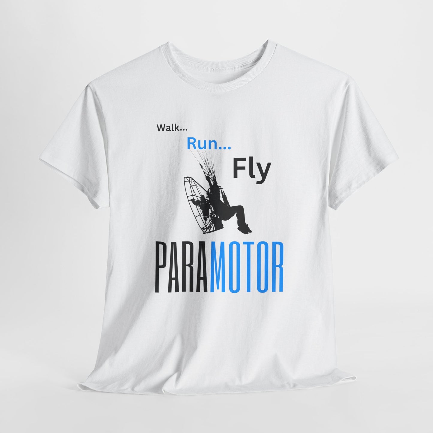 Walk, Run, Fly, Paramotor Unisex Heavy Cotton Tee