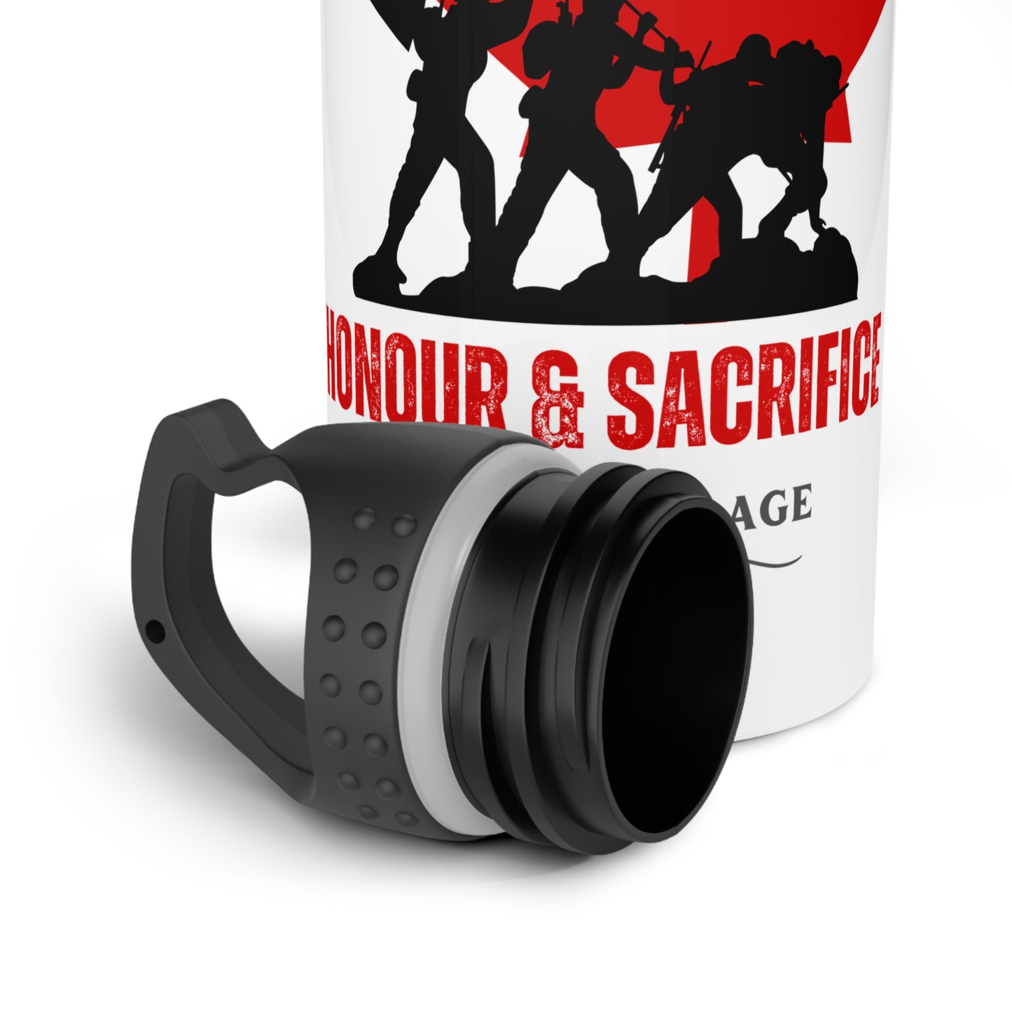 Honor and sacrifice takes courage / Stainless Steel Water Bottle