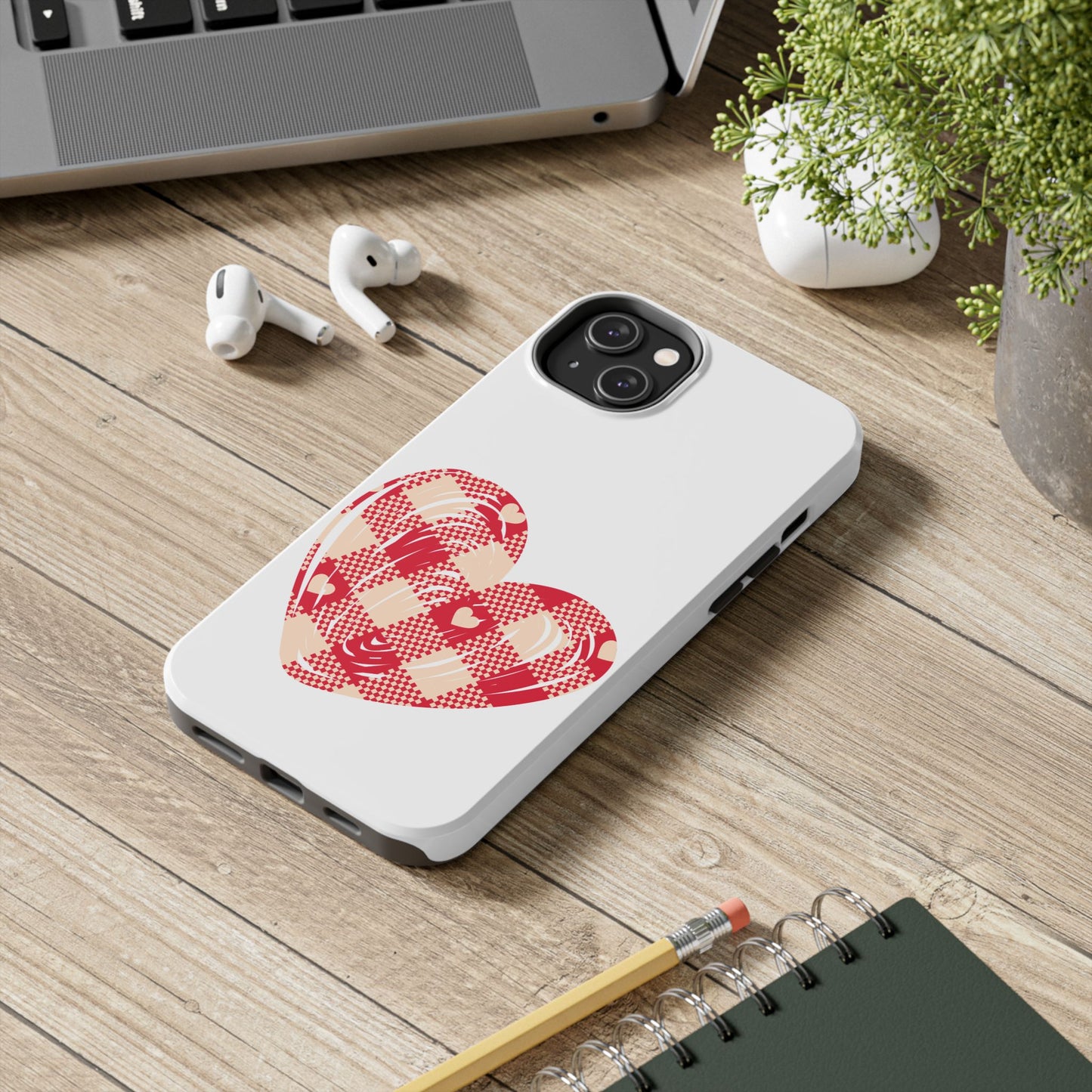 Checkered heart / Tough Phone Cases